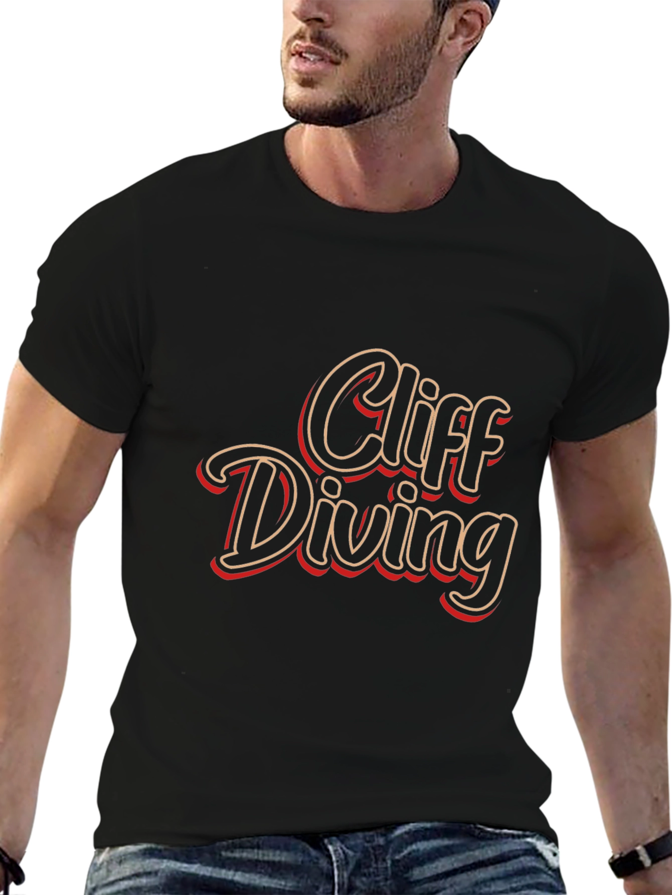 Cliff Diving T-Shirt - Retro Style