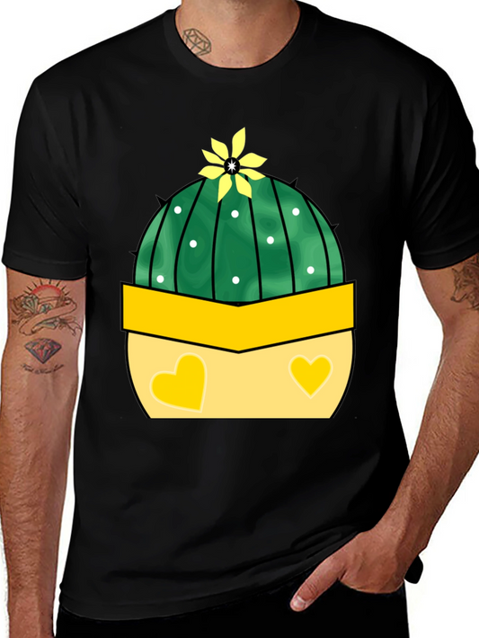 Cute Cactus Tee: Heart Pot Design