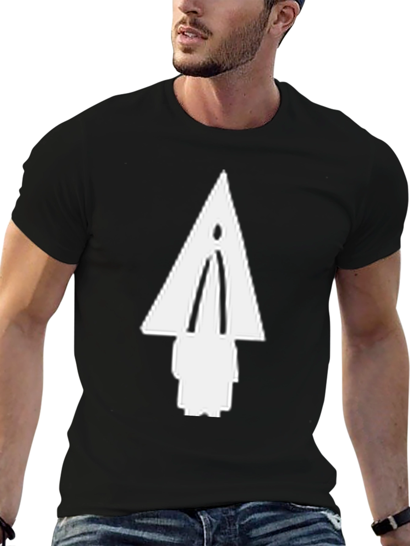 Modern Arrowhead Graphic Tee - Black Cotton Blend