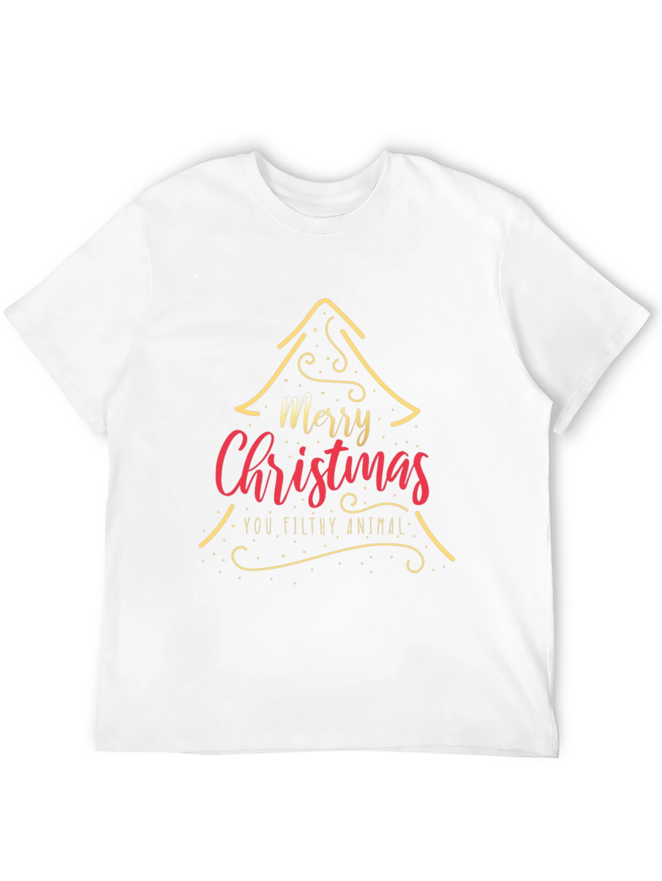 Merry Christmas You Filthy Animal Black T-Shirt