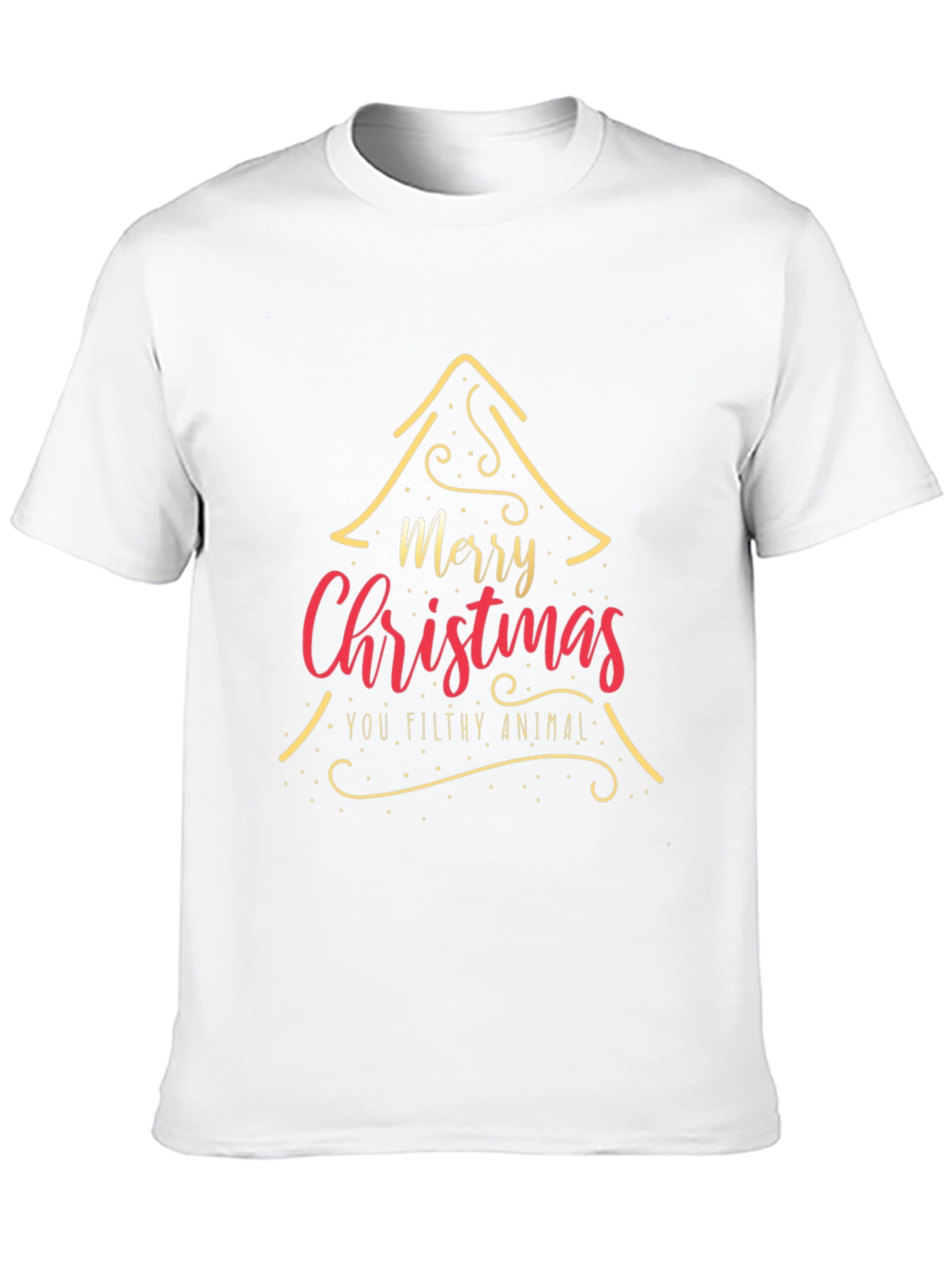 Merry Christmas You Filthy Animal Black T-Shirt