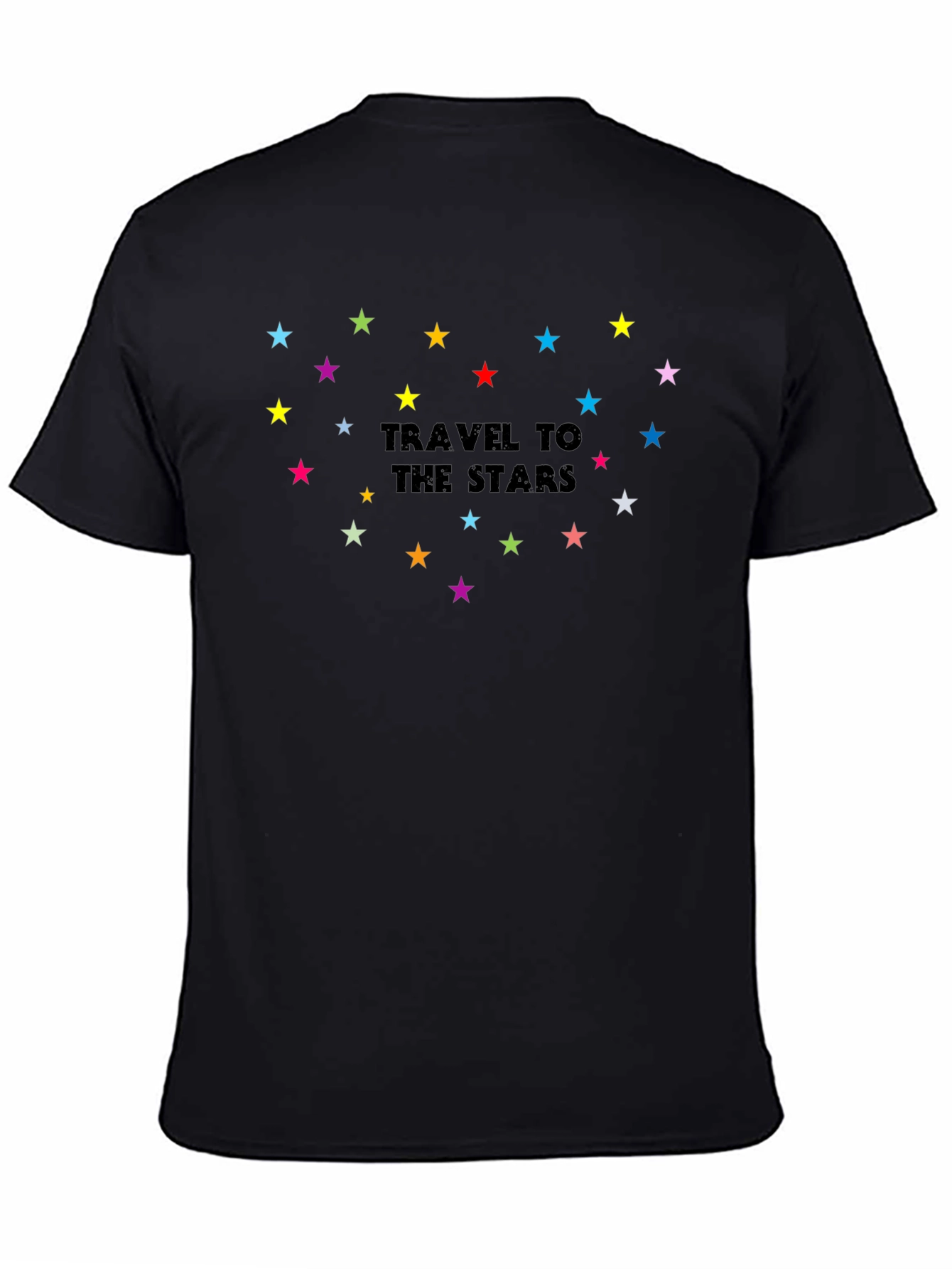 Travel to the Stars Graphic Black T-Shirt