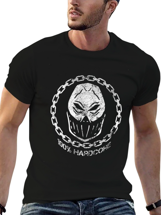 100% Hardcore Mask Graphic Tee - Black