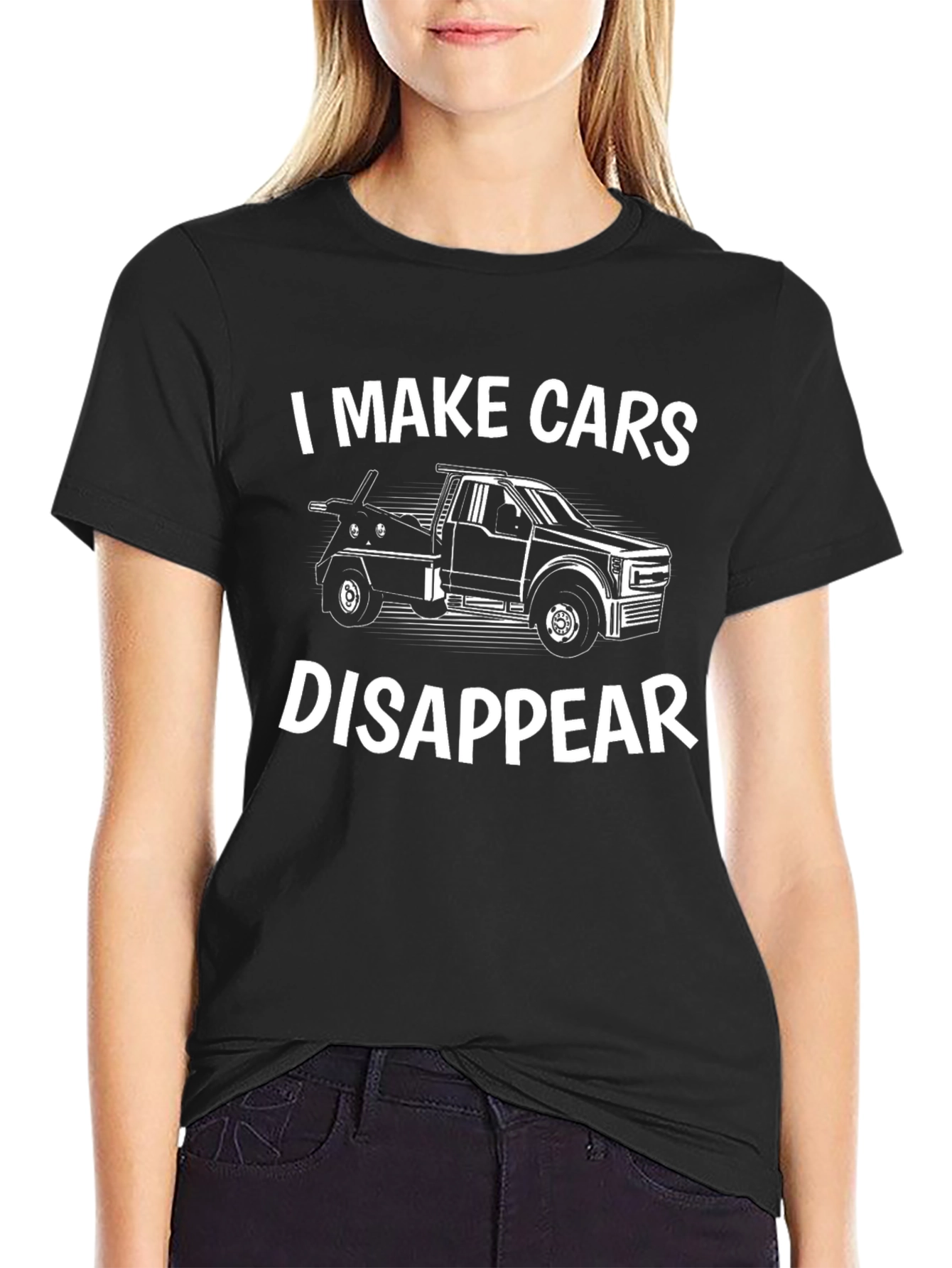 I Make Cars Disappear Black Graphic Tee