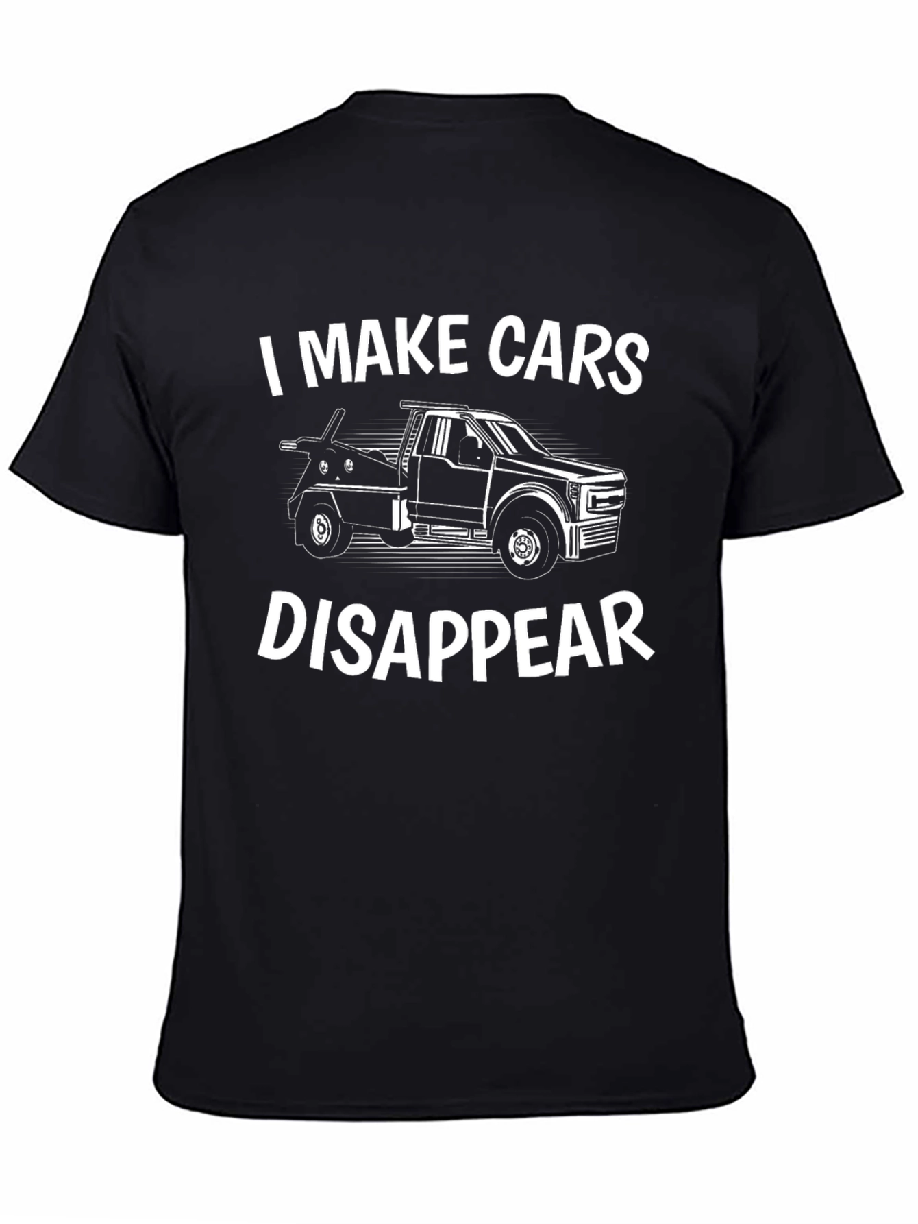 I Make Cars Disappear Black Graphic Tee