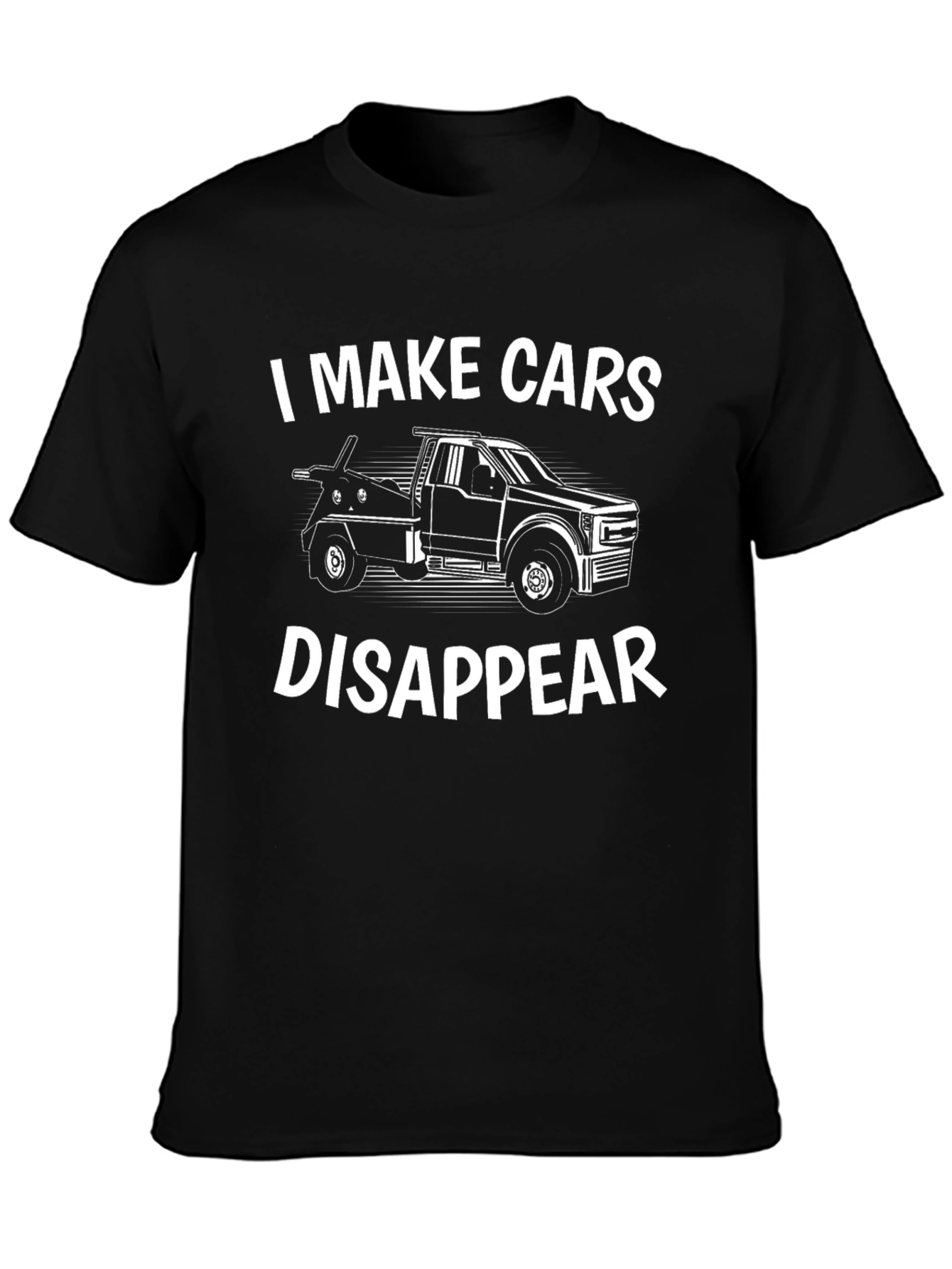 I Make Cars Disappear Black Graphic Tee
