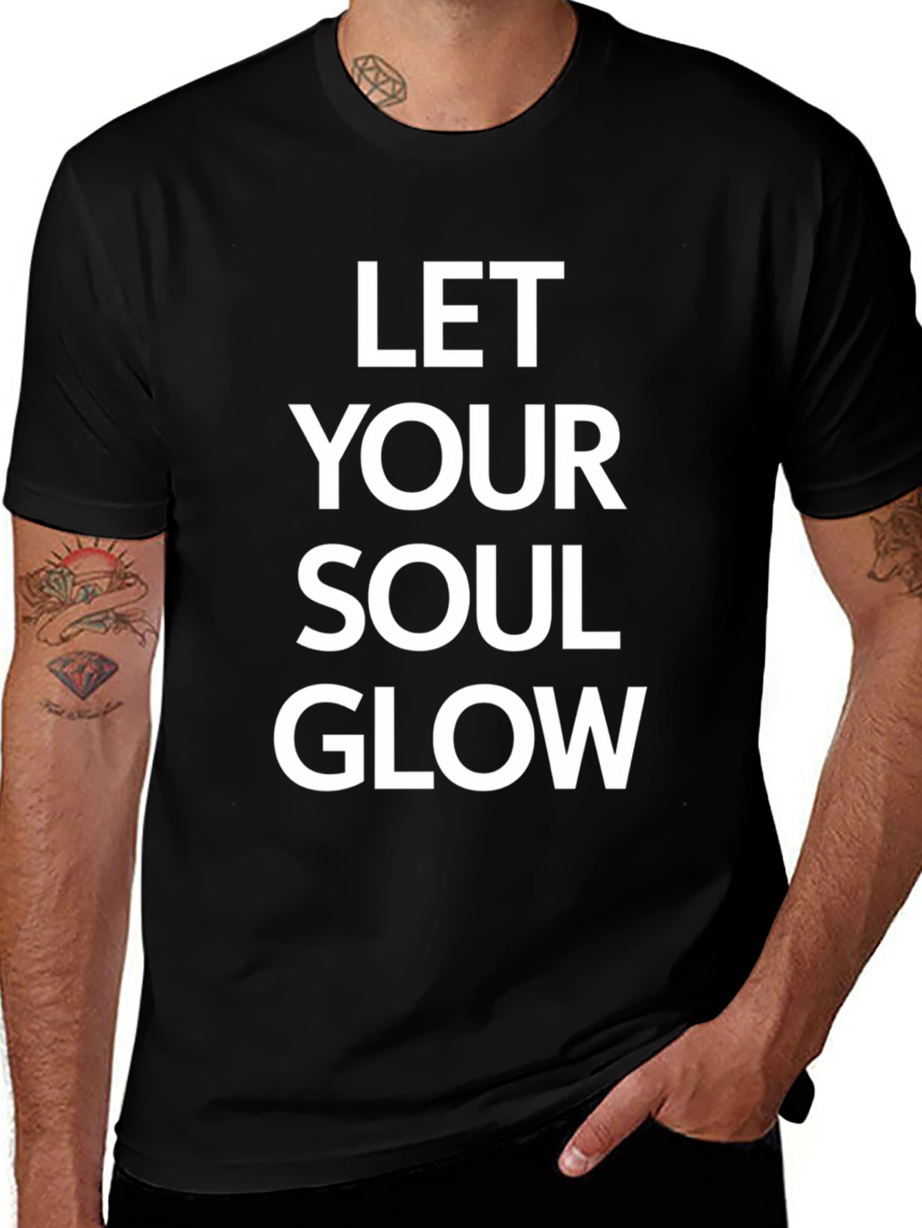 Let Your Soul Glow Black Graphic Tee