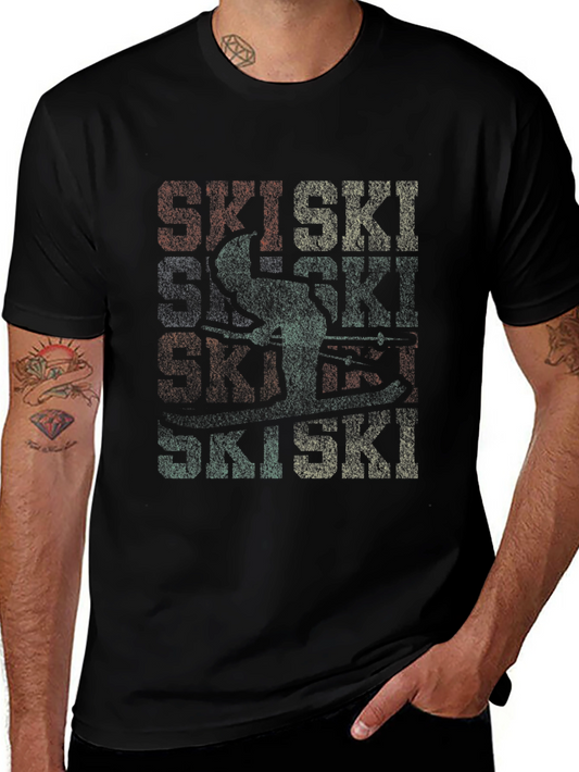 Vintage Style Ski Graphic T-Shirt