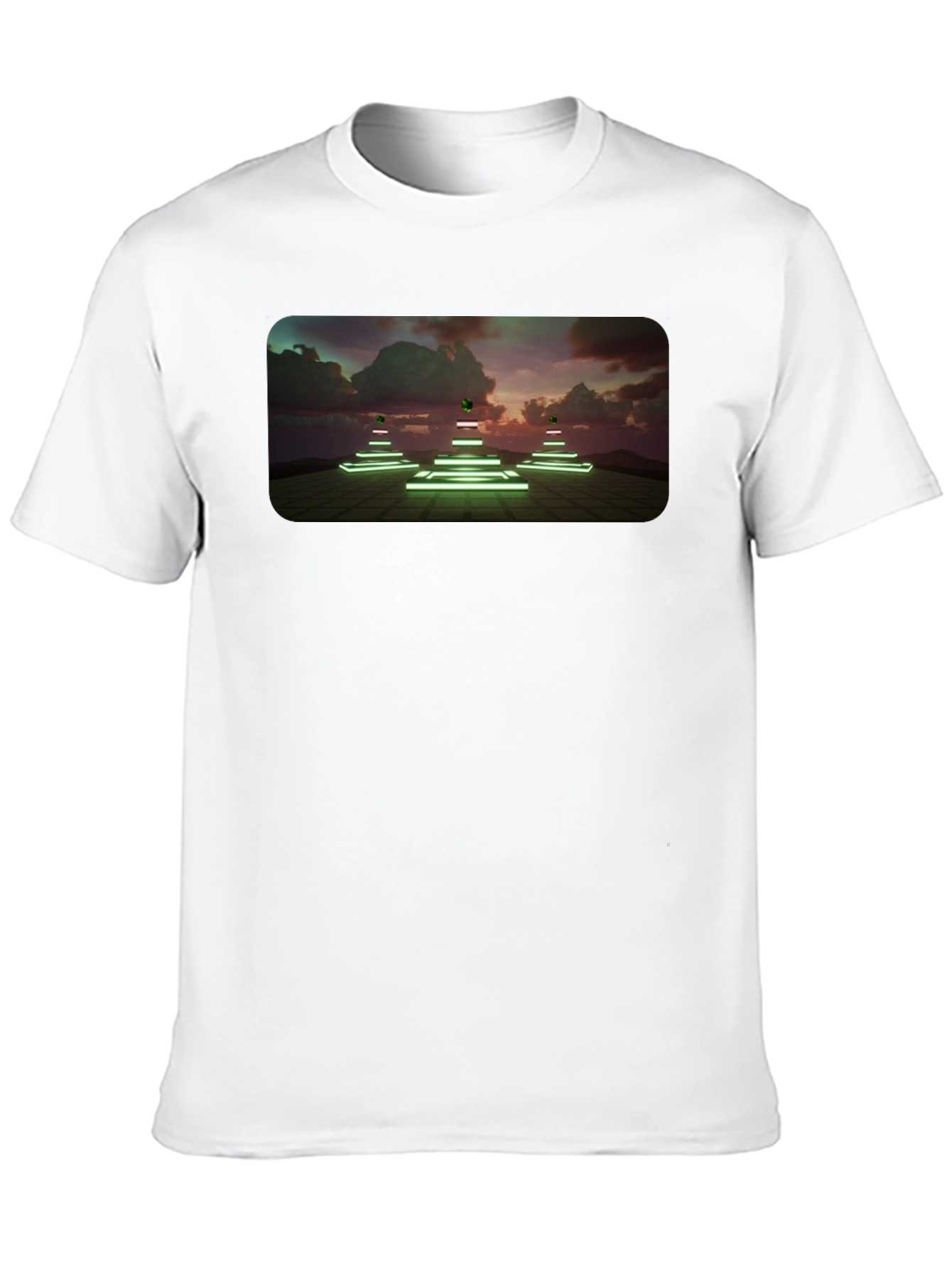 Neon Pyramid Graphic Tee - Unique Black T-Shirt