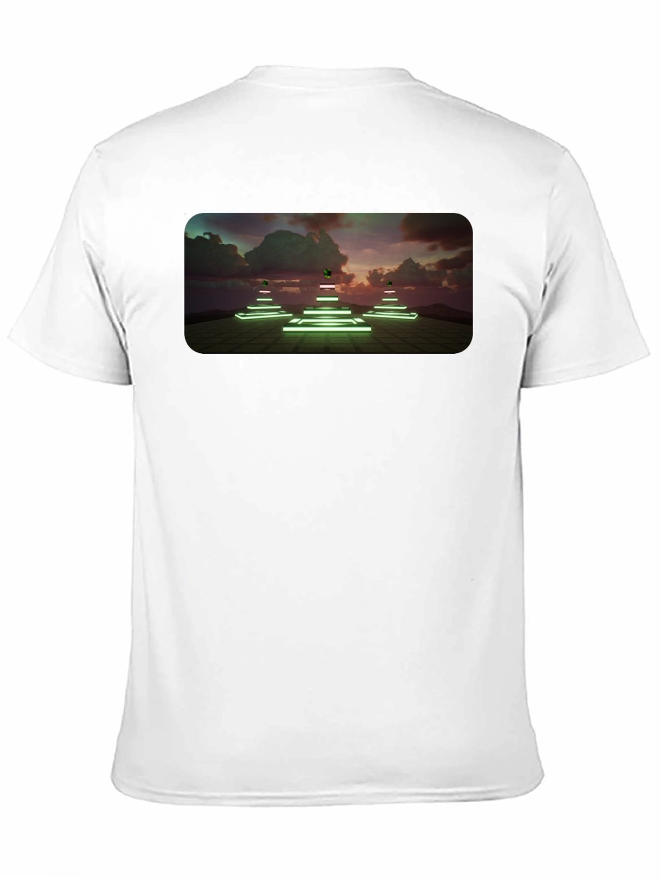 Neon Pyramid Graphic Tee - Unique Black T-Shirt