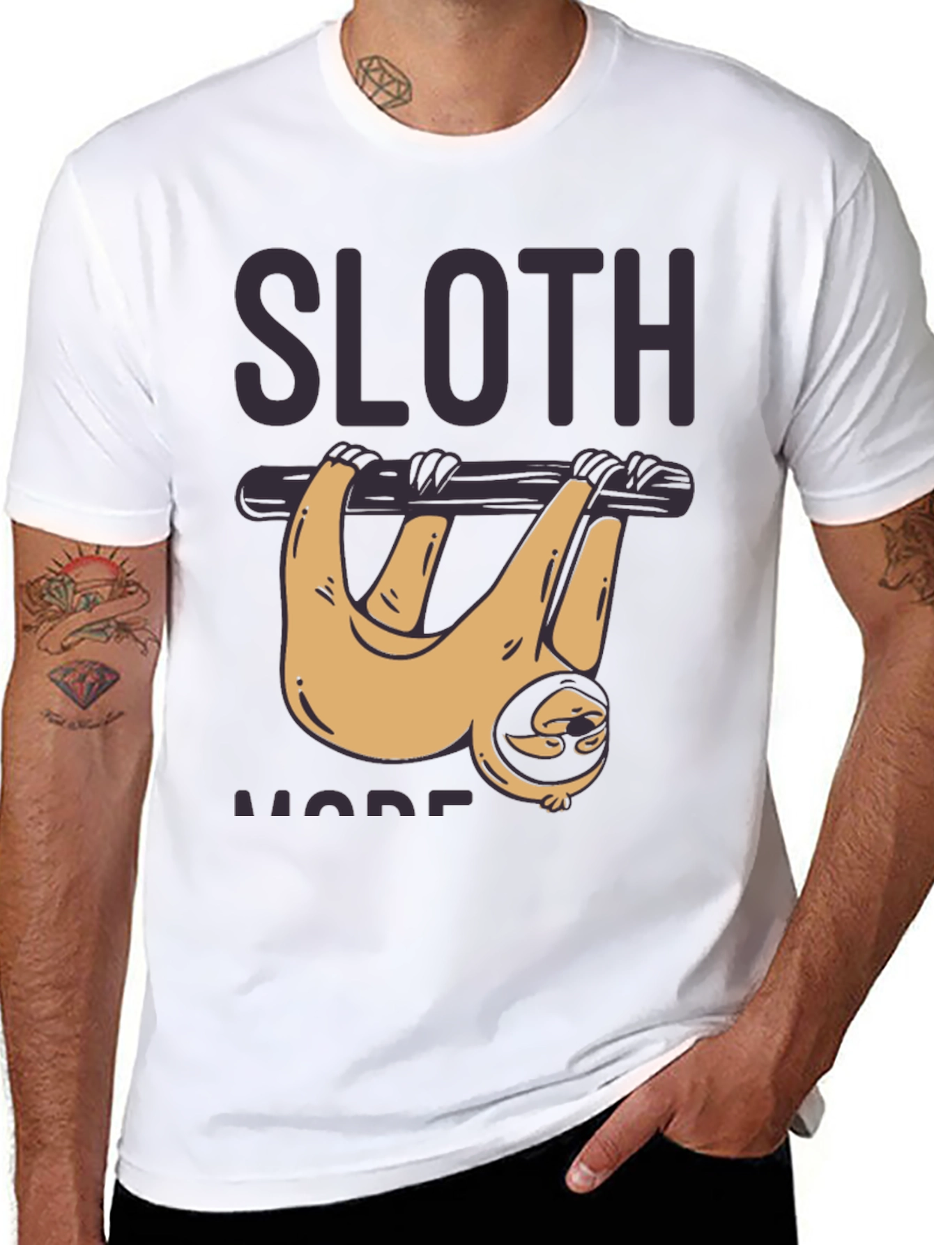 Sloth Mode Black T-Shirt - Lazy Days Apparel