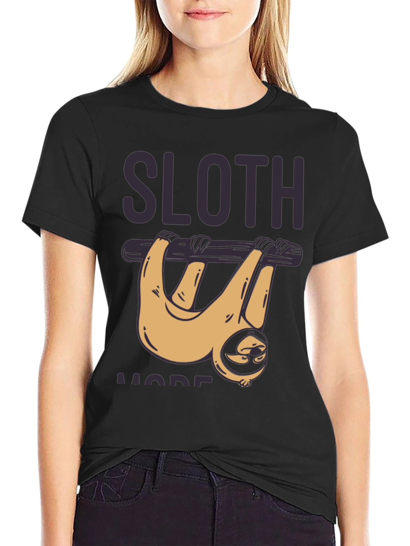 Sloth Mode Black T-Shirt - Lazy Days Apparel