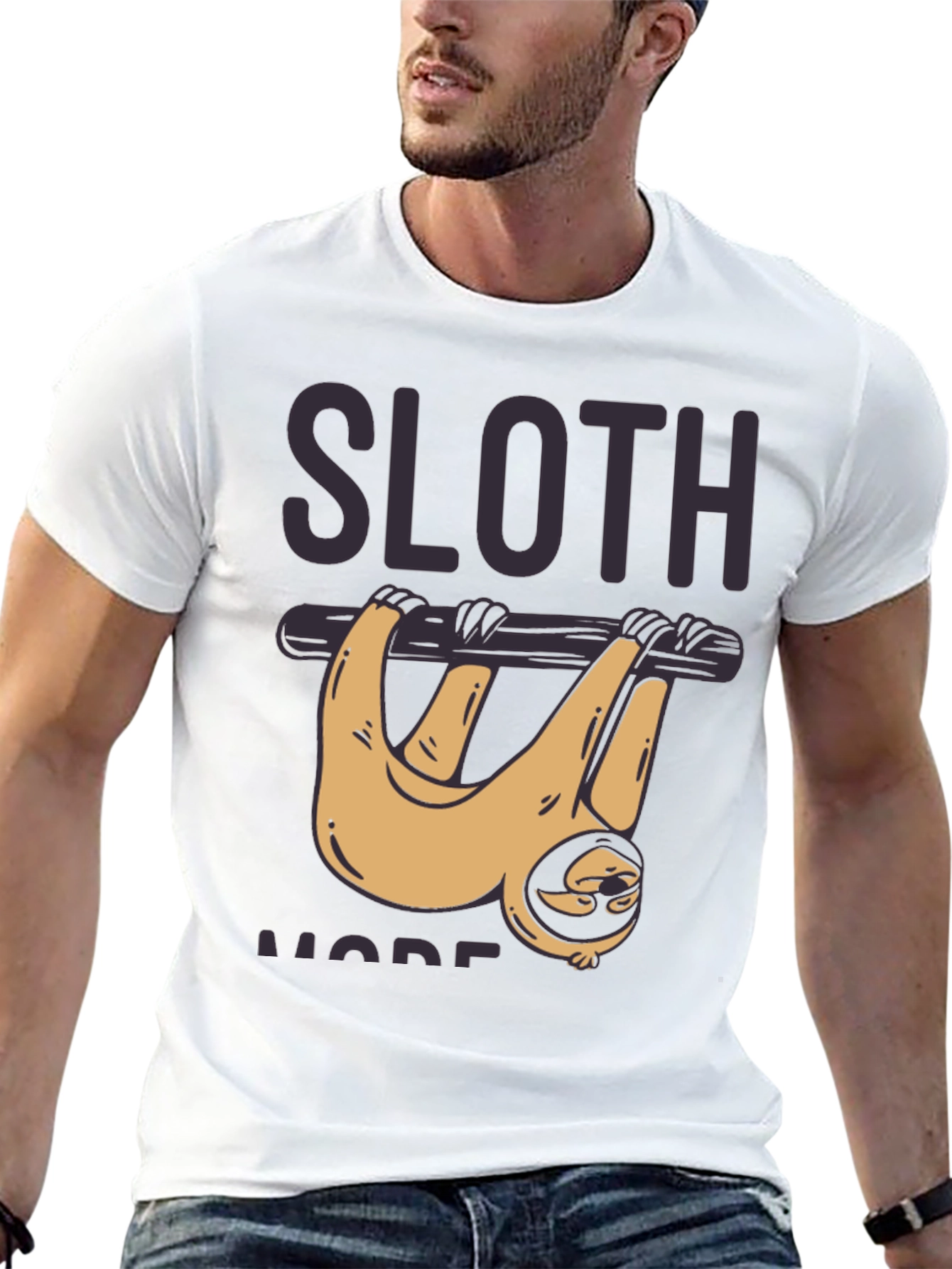 Sloth Mode Black T-Shirt - Lazy Days Apparel