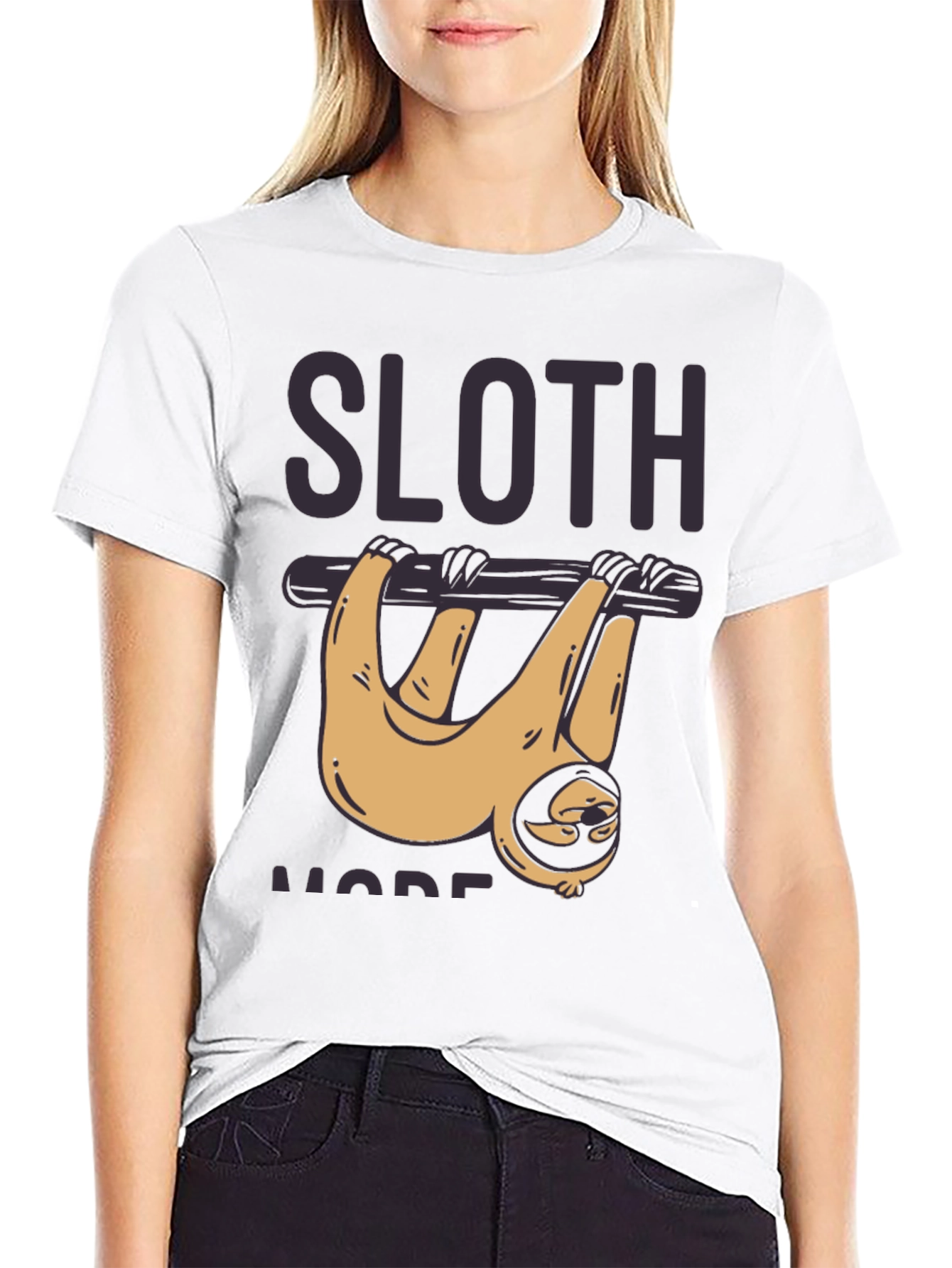 Sloth Mode Black T-Shirt - Lazy Days Apparel
