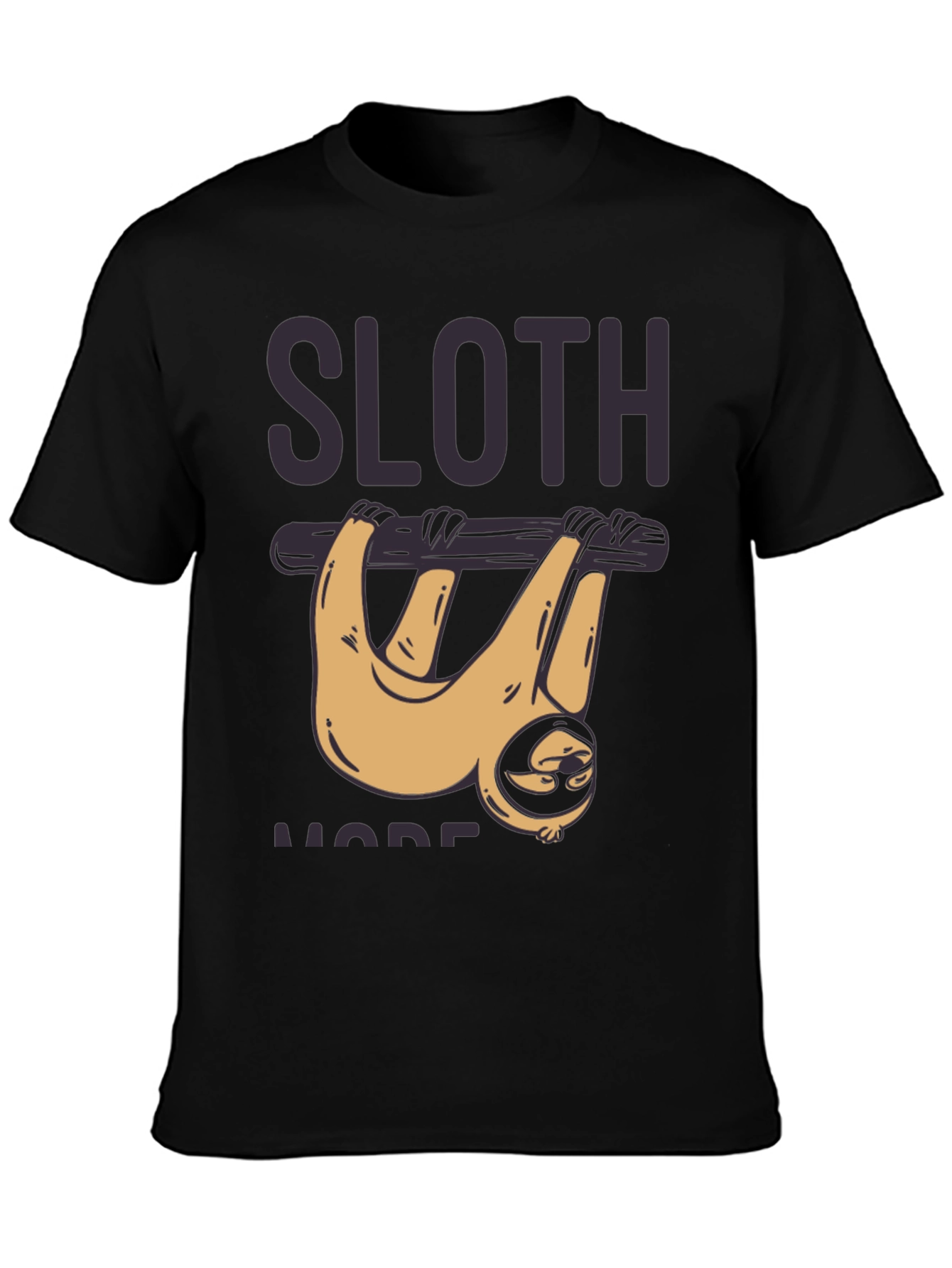 Sloth Mode Black T-Shirt - Lazy Days Apparel