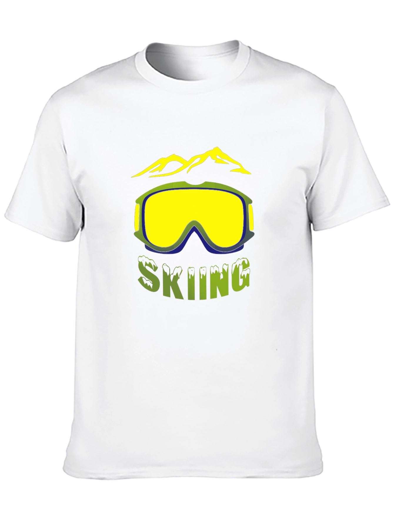 Skiing Graphic T-Shirt - Mountain & Goggles Design
