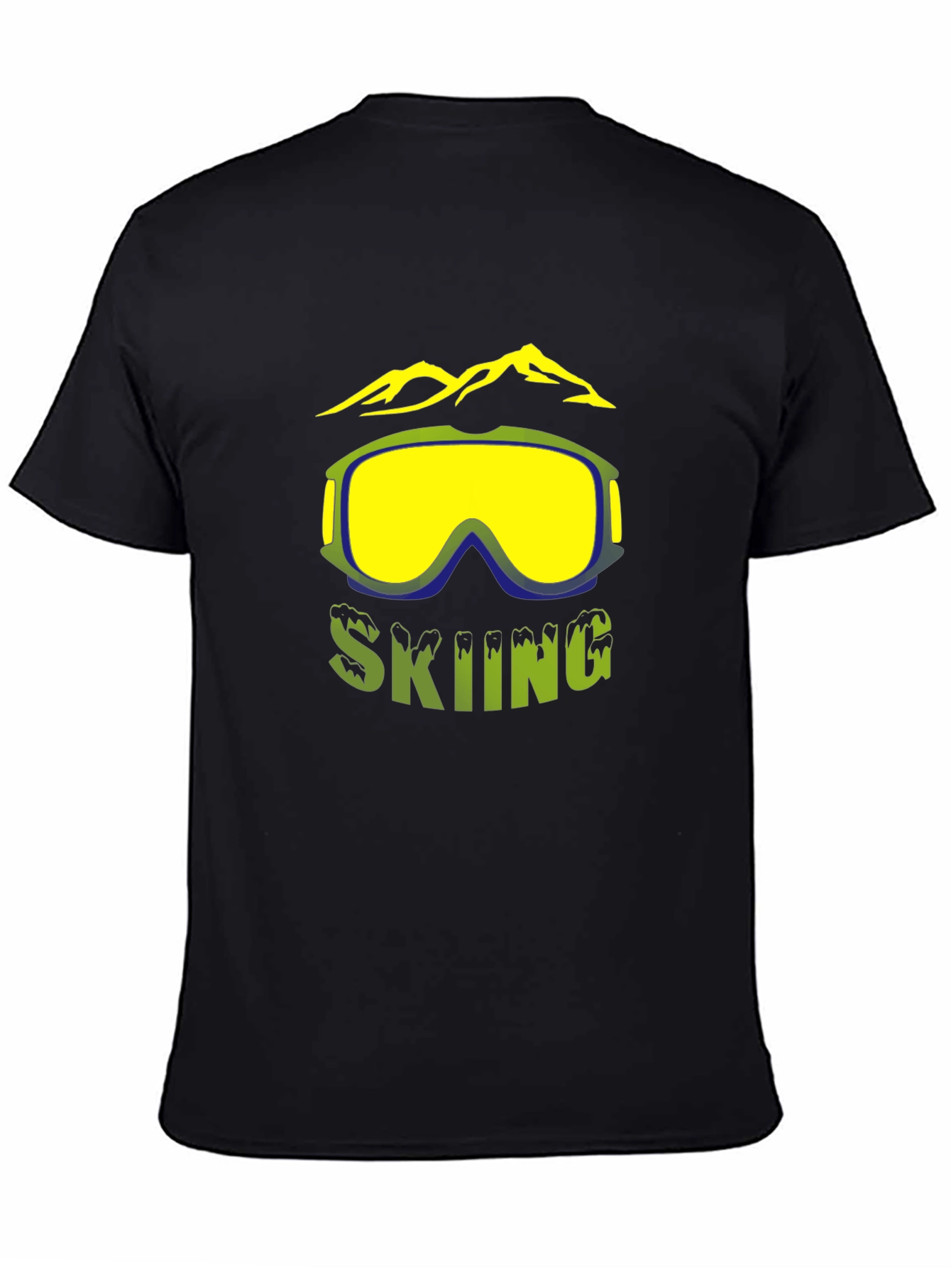 Skiing Graphic T-Shirt - Mountain & Goggles Design