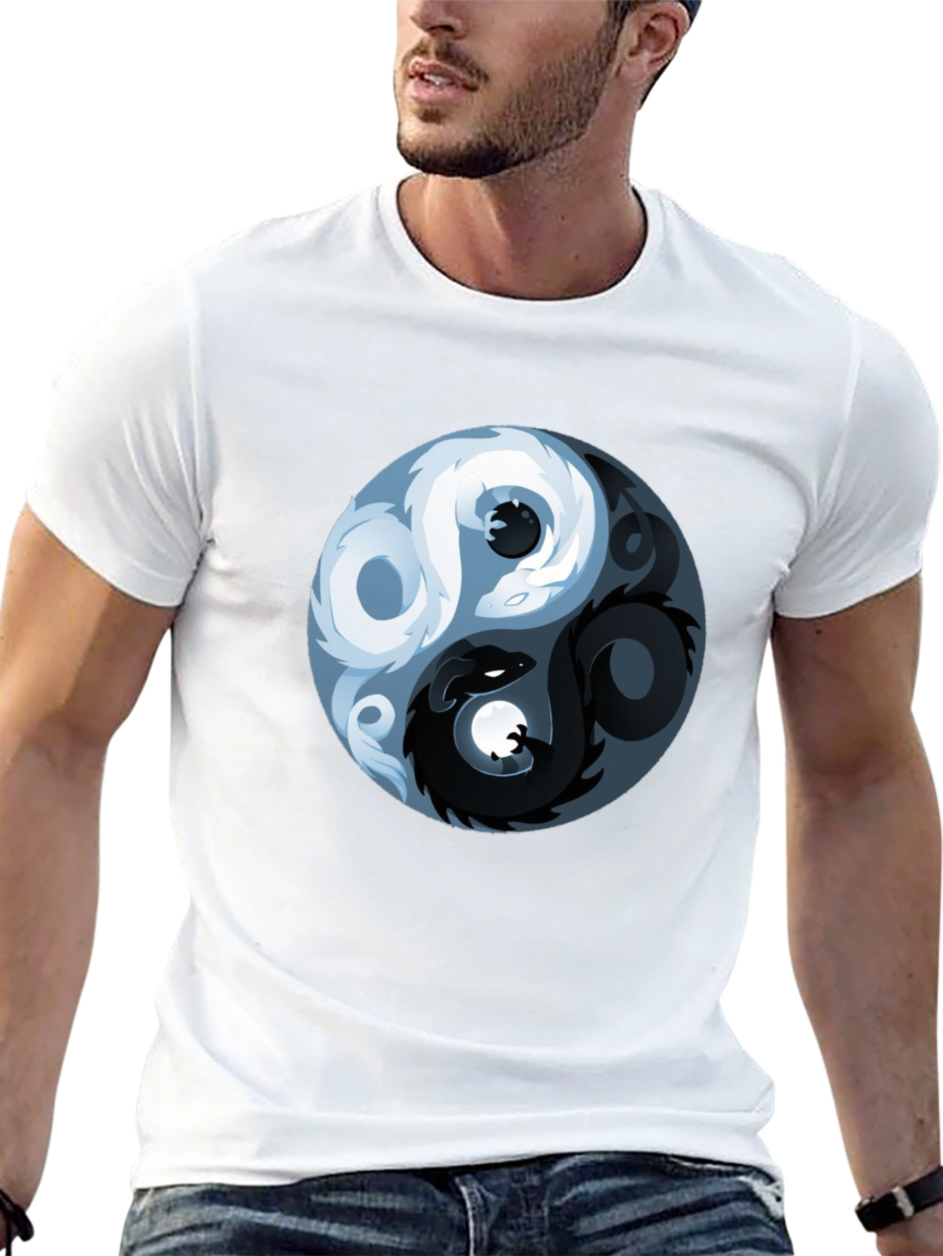Yin Yang Dragon Graphic T-Shirt