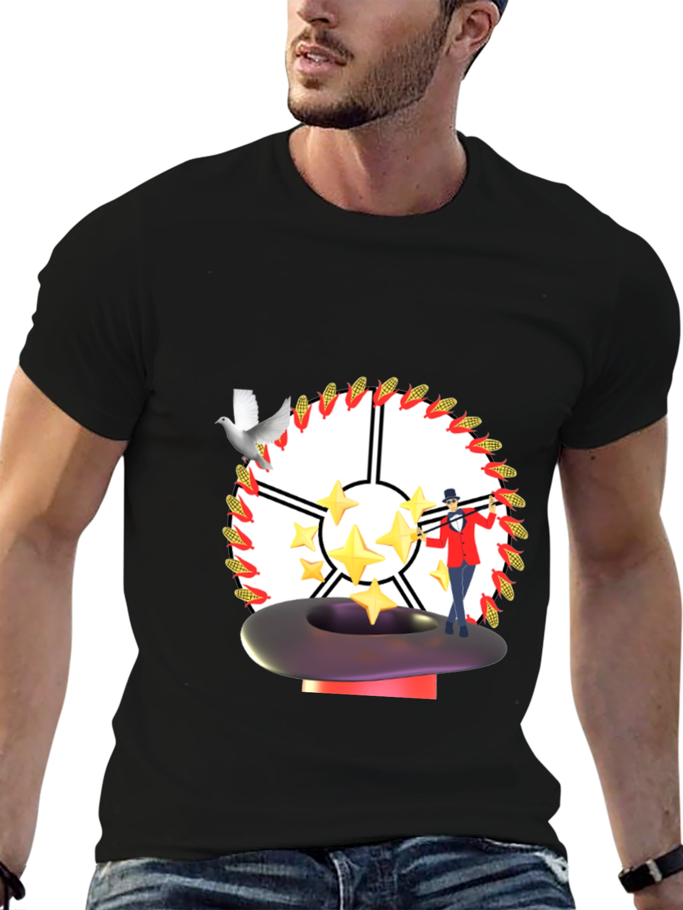 Magical T-Shirt - Dove Star Magician Design
