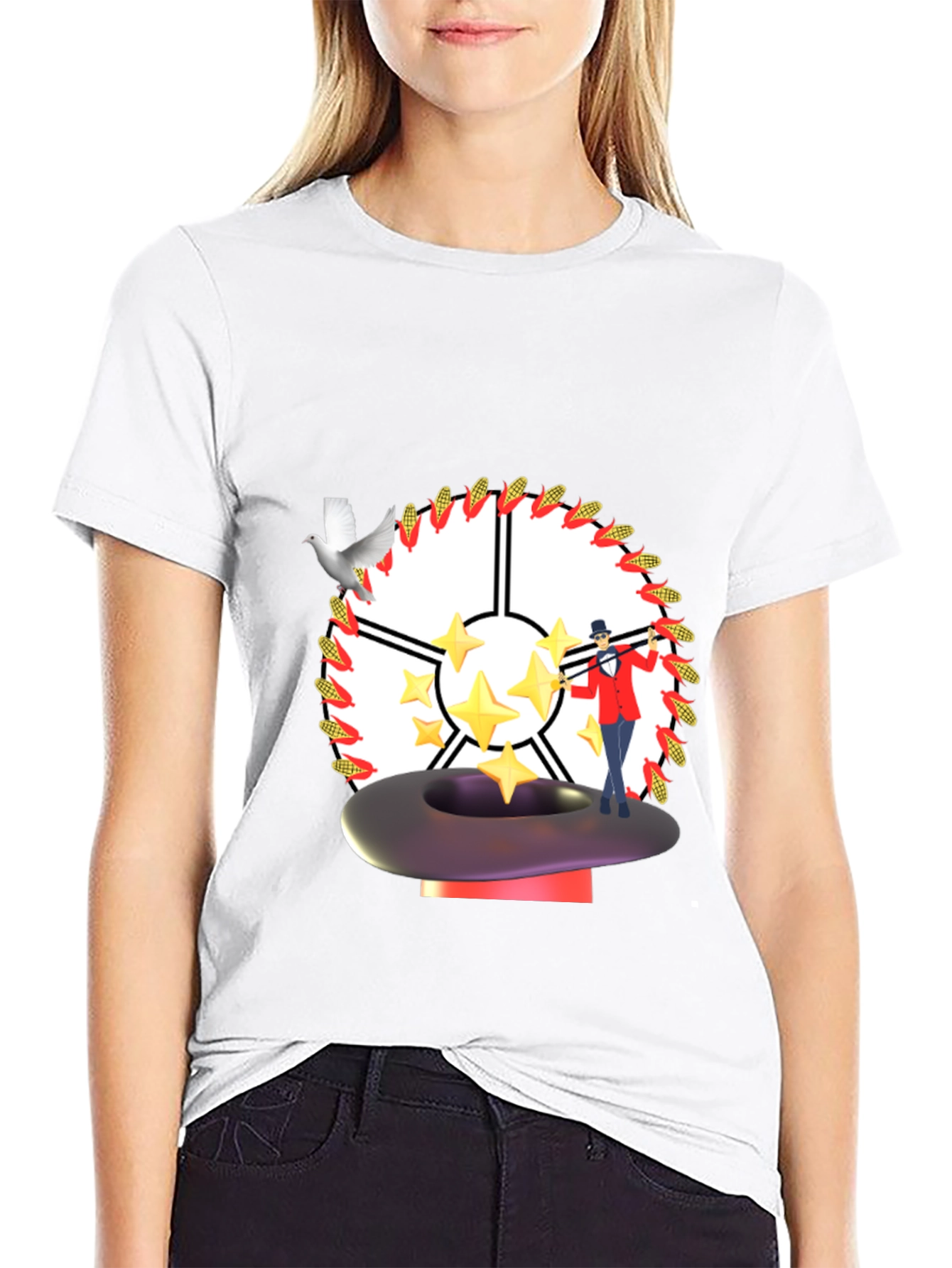 Magical T-Shirt - Dove Star Magician Design