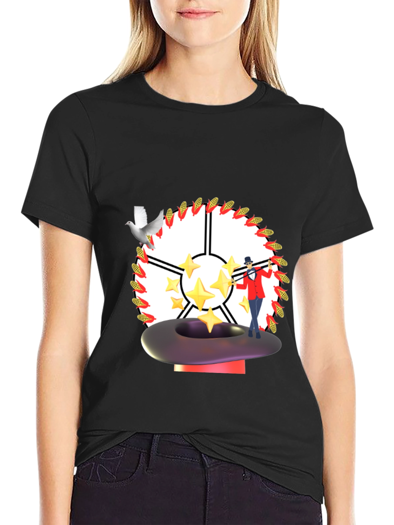 Magical T-Shirt - Dove Star Magician Design