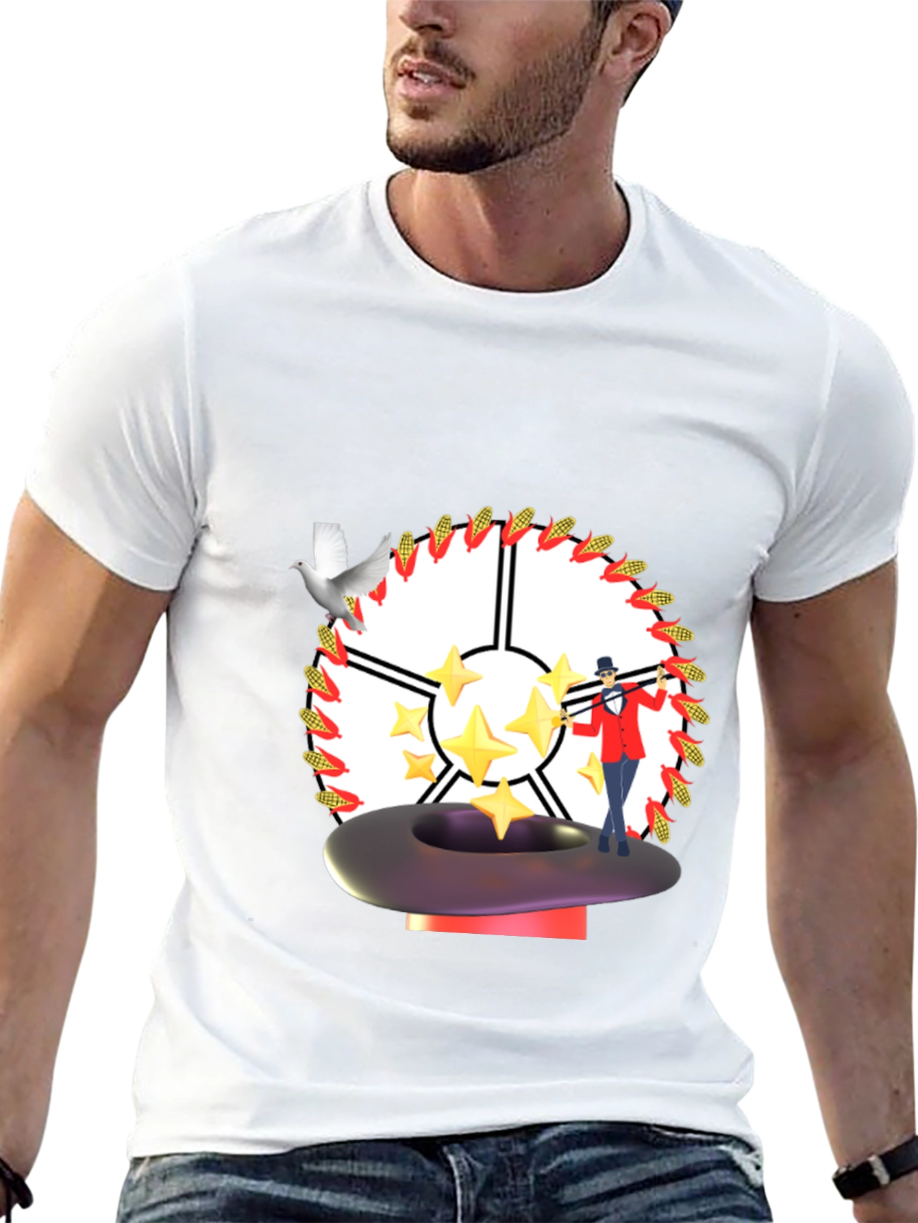 Magical T-Shirt - Dove Star Magician Design