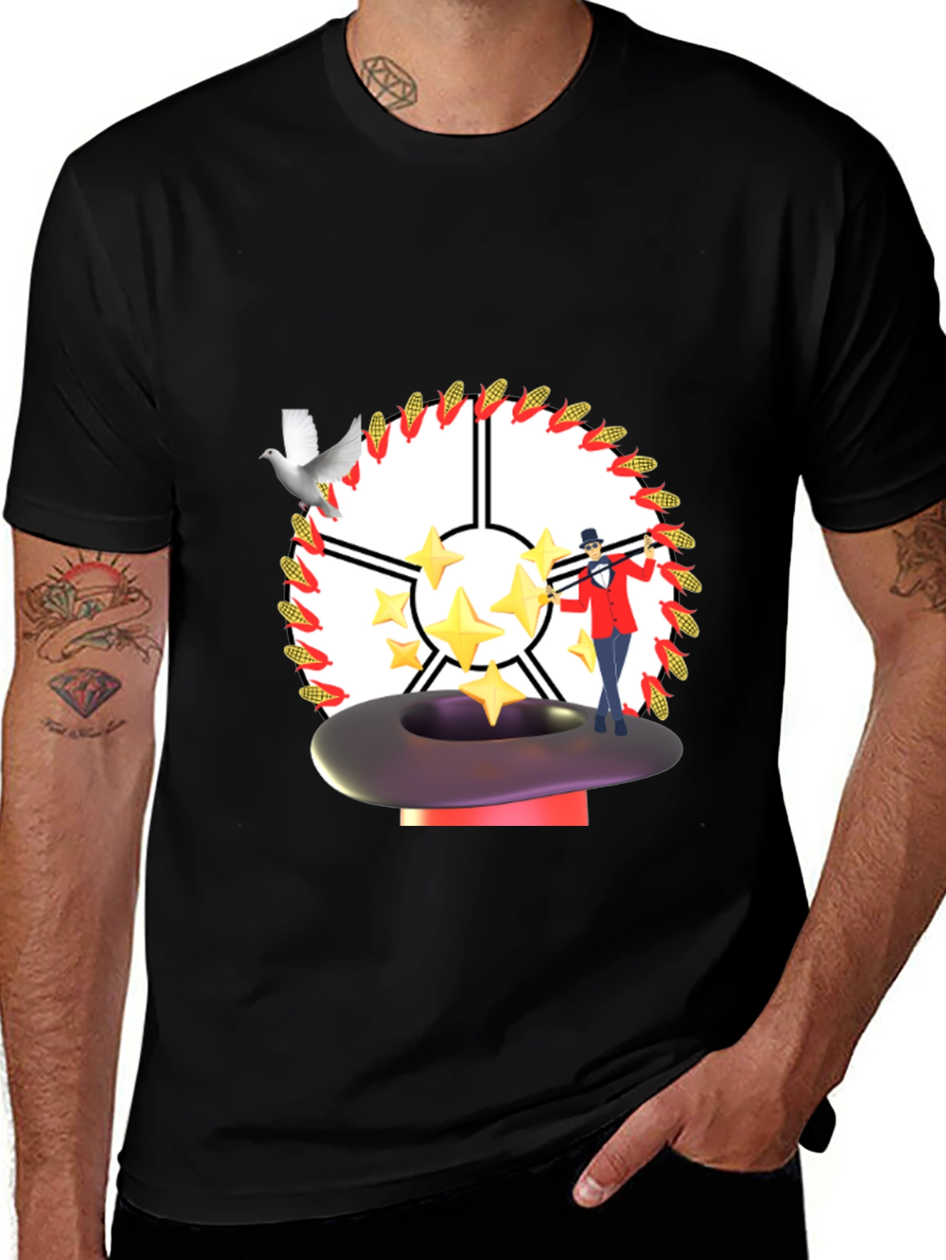 Magical T-Shirt - Dove Star Magician Design