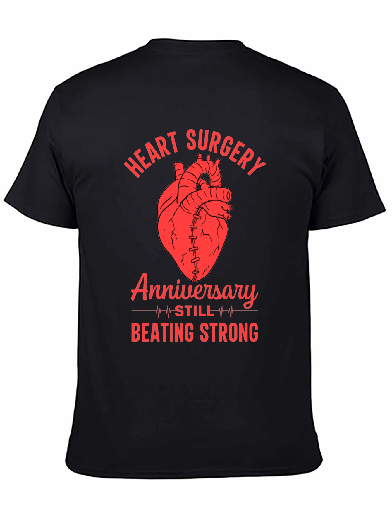 Heart Surgery Anniversary Beating Strong Graphic Tee