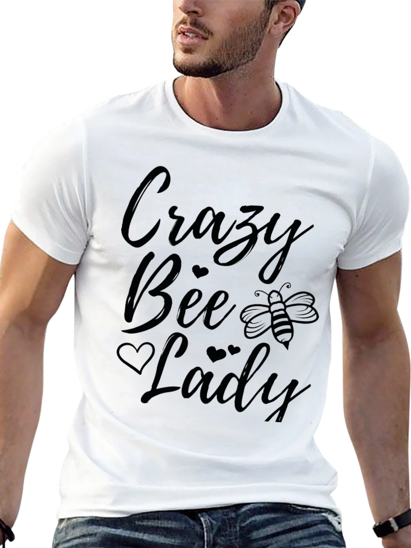 Crazy Bee Lady Graphic T-Shirt - Black