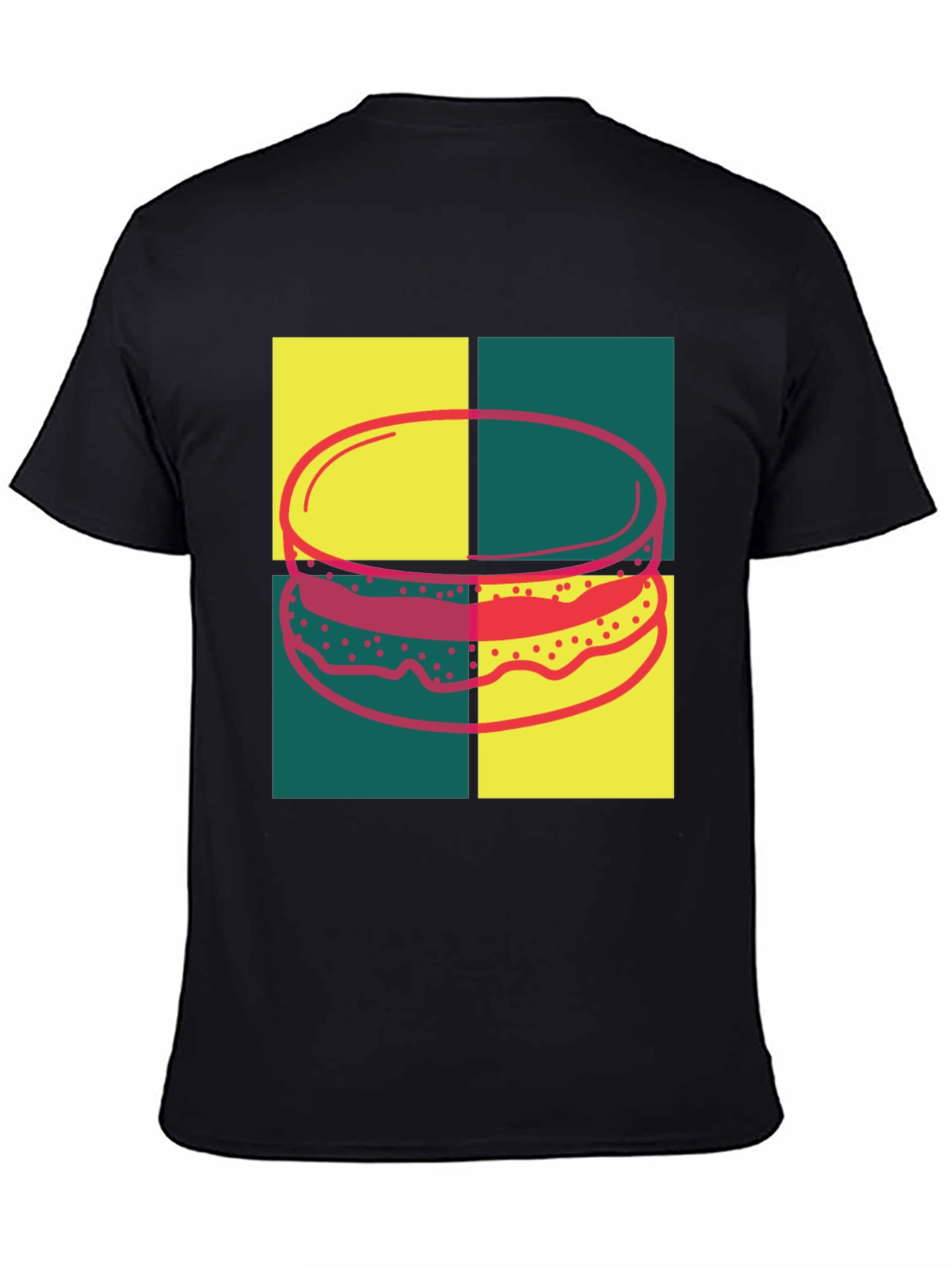 Retro Burger Graphic Tee - Pop Art Style