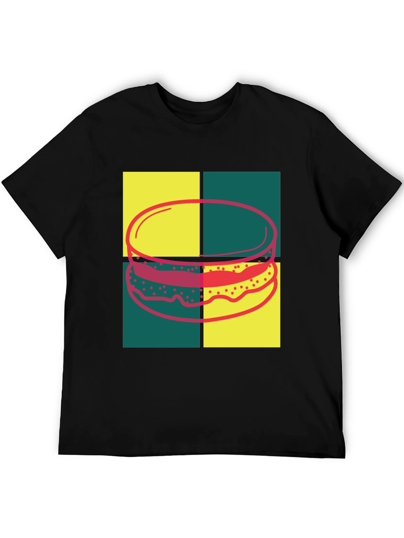 Retro Burger Graphic Tee - Pop Art Style