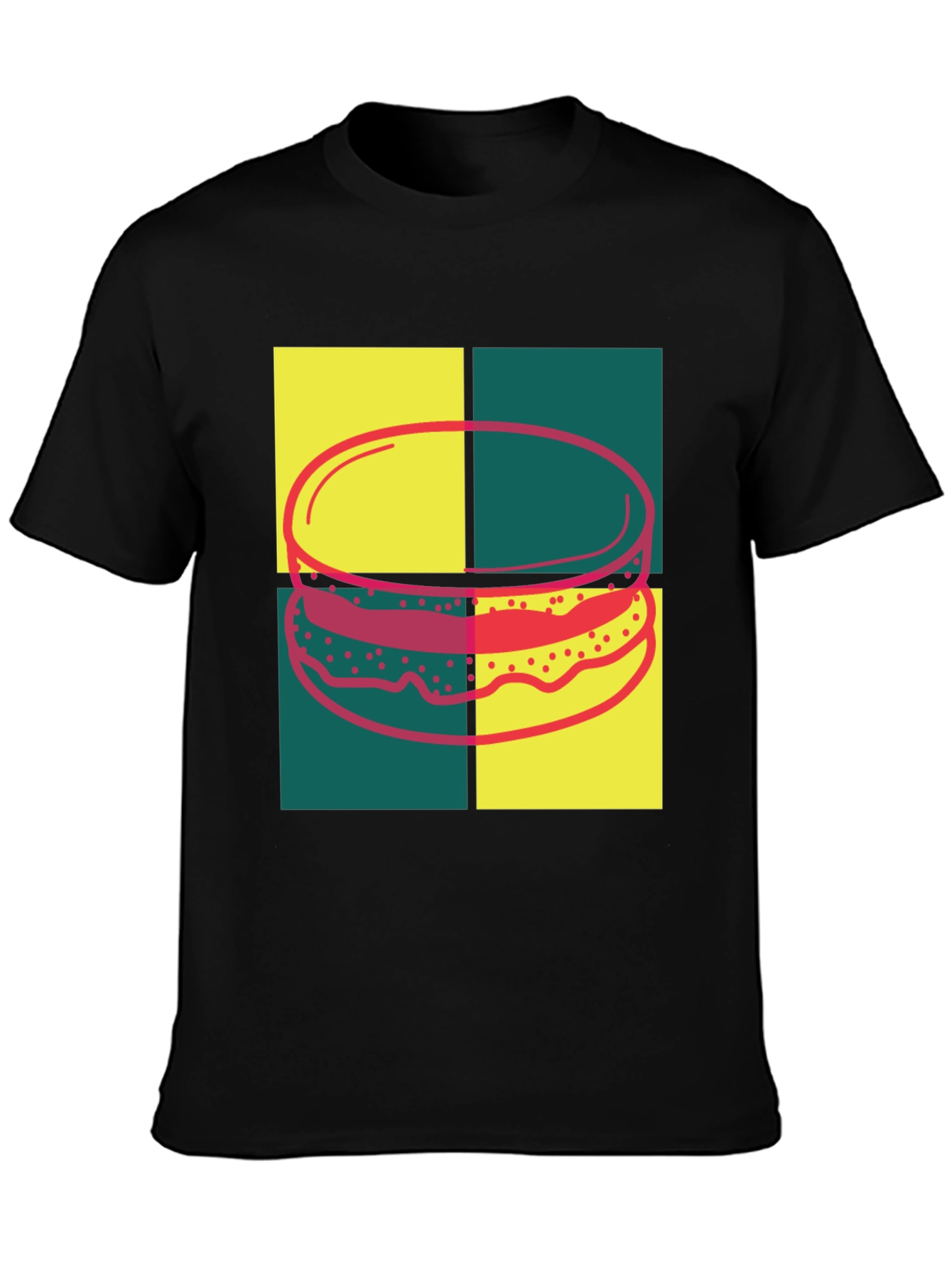 Retro Burger Graphic Tee - Pop Art Style