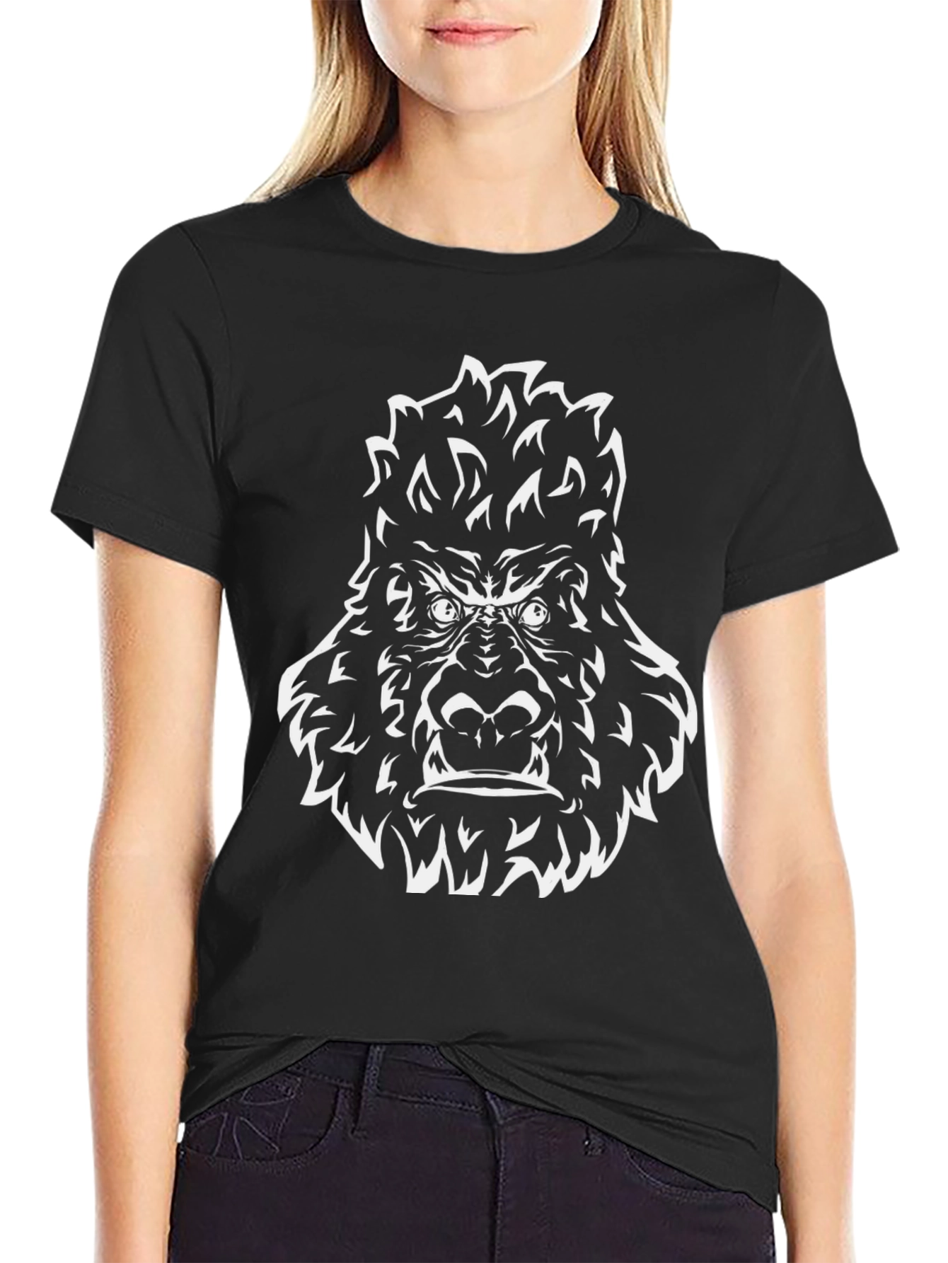 Gorilla Graphic Print Black T-Shirt