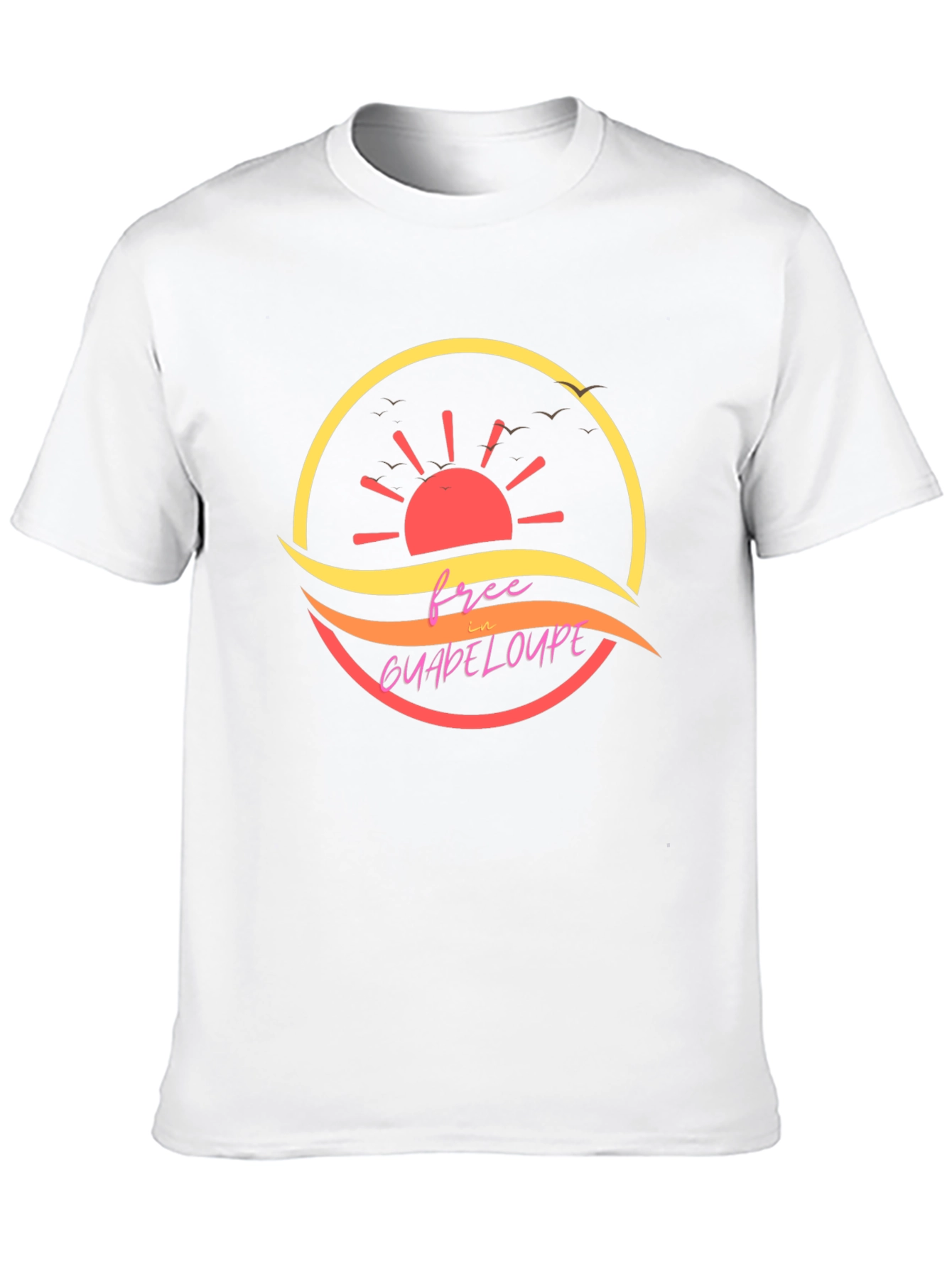 Free in Guadeloupe Island Black T-Shirt