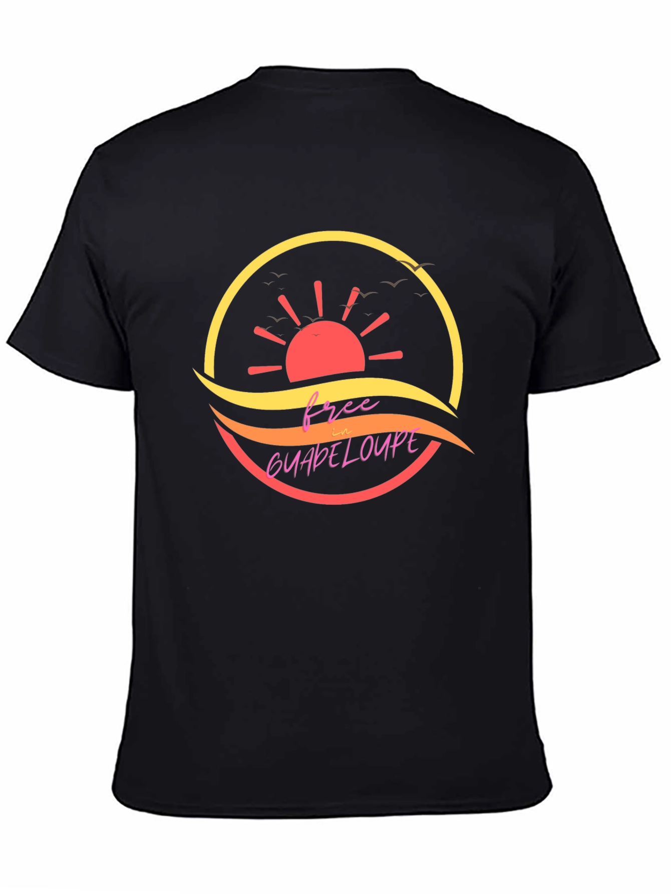 Free in Guadeloupe Island Black T-Shirt