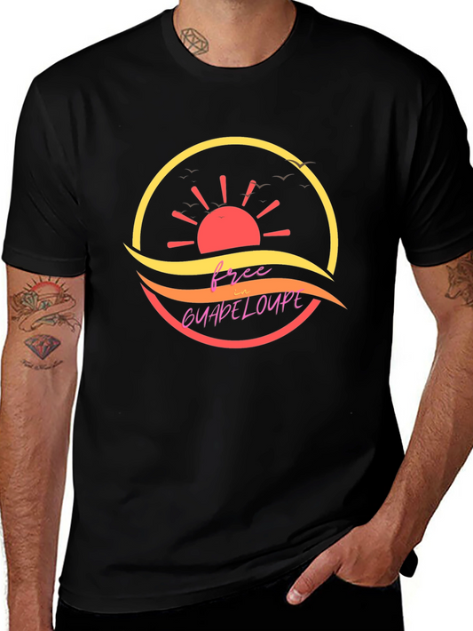 Free in Guadeloupe Island Black T-Shirt