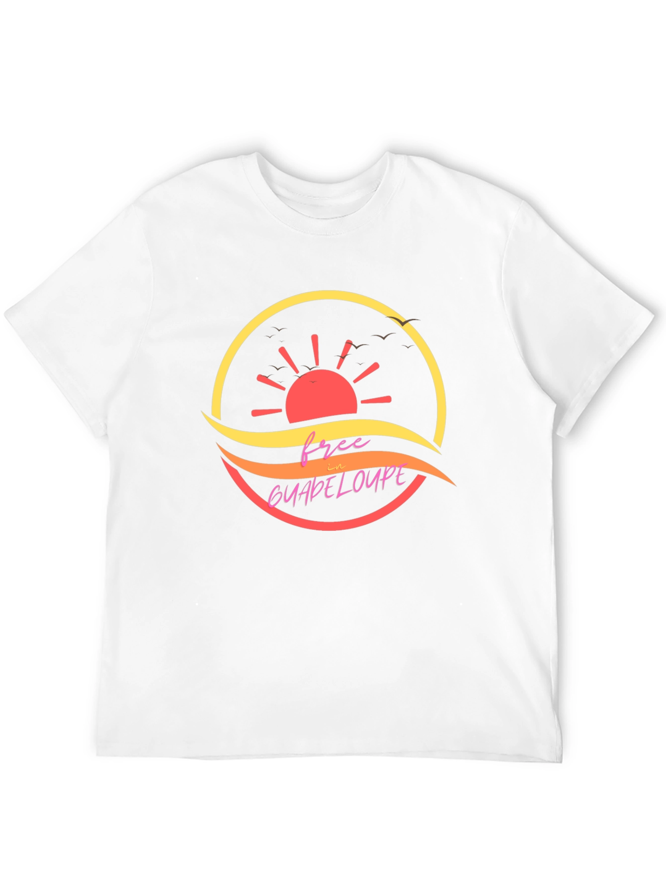 Free in Guadeloupe Island Black T-Shirt