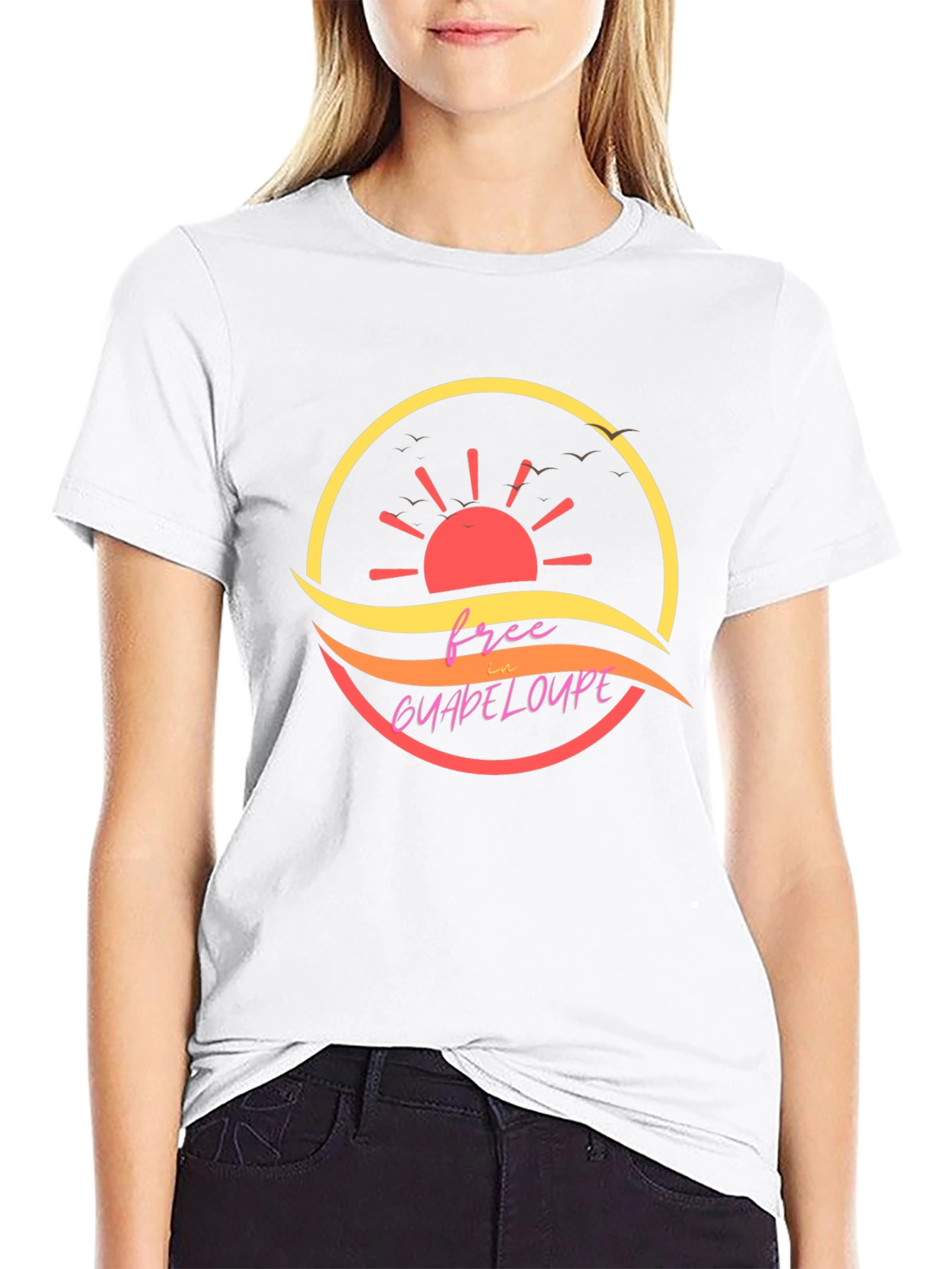 Free in Guadeloupe Island Black T-Shirt