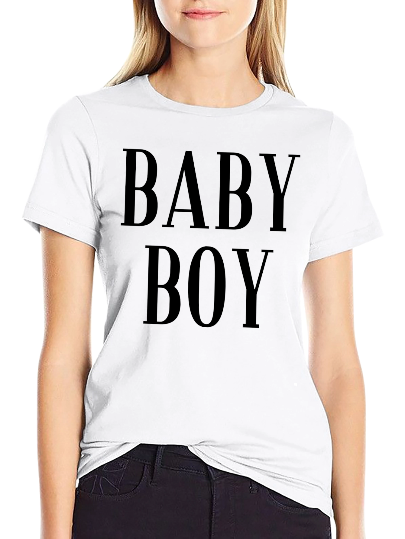 Baby Boy Graphic Tee - Mens Black Crew Neck