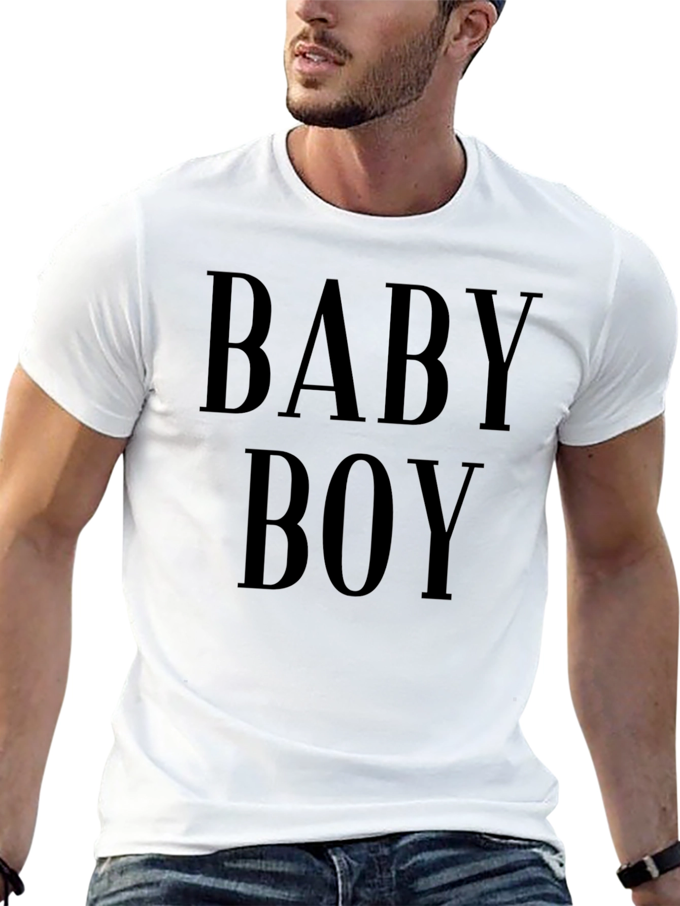 Baby Boy Graphic Tee - Mens Black Crew Neck