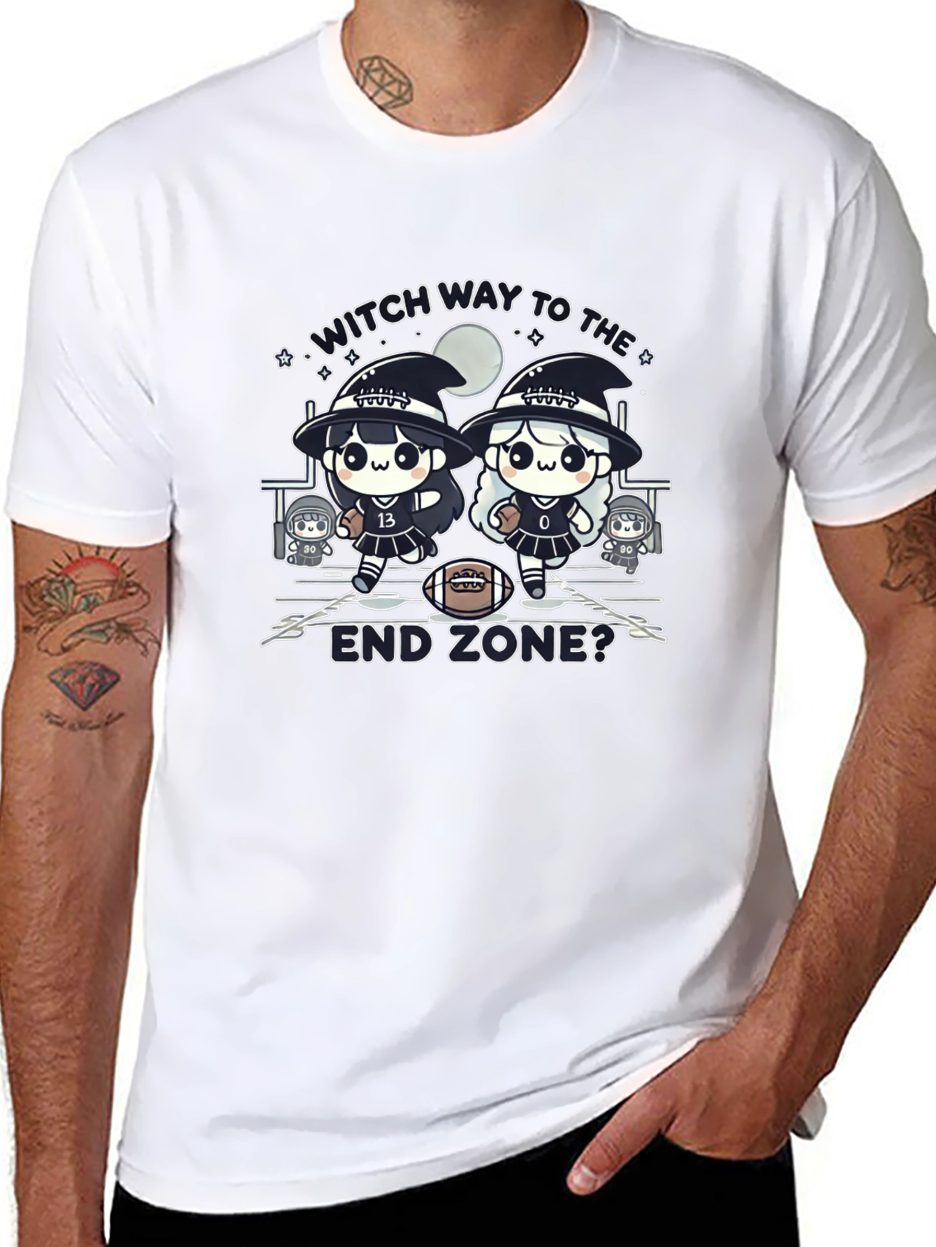 Witch Way to The End Zone Football T-Shirt