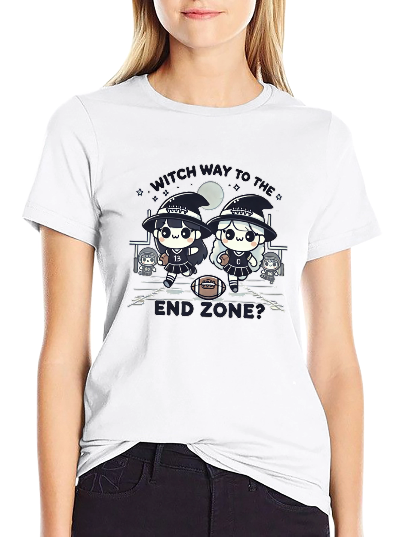 Witch Way to The End Zone Football T-Shirt
