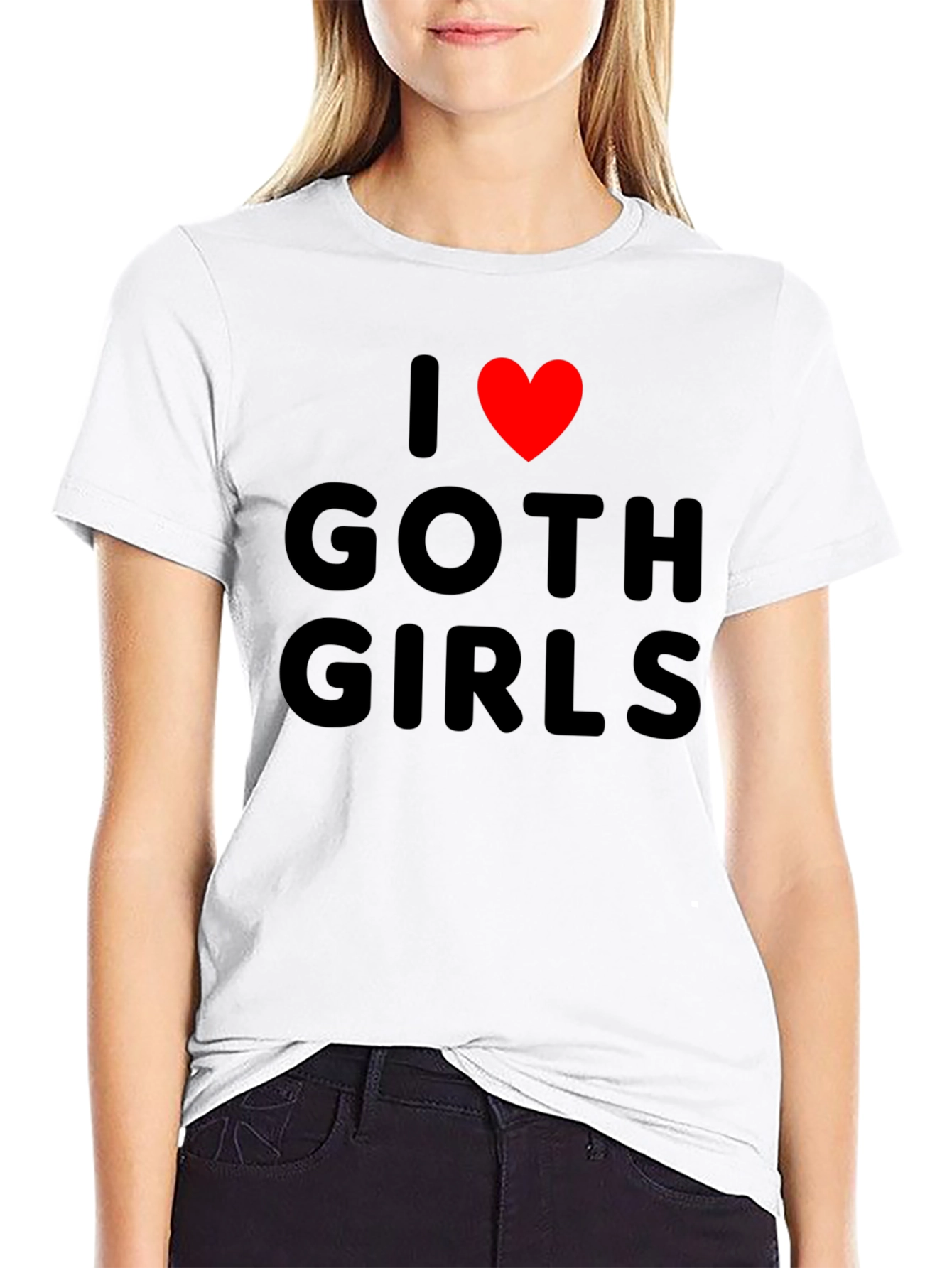I Love Goth Girls Black Graphic Tee