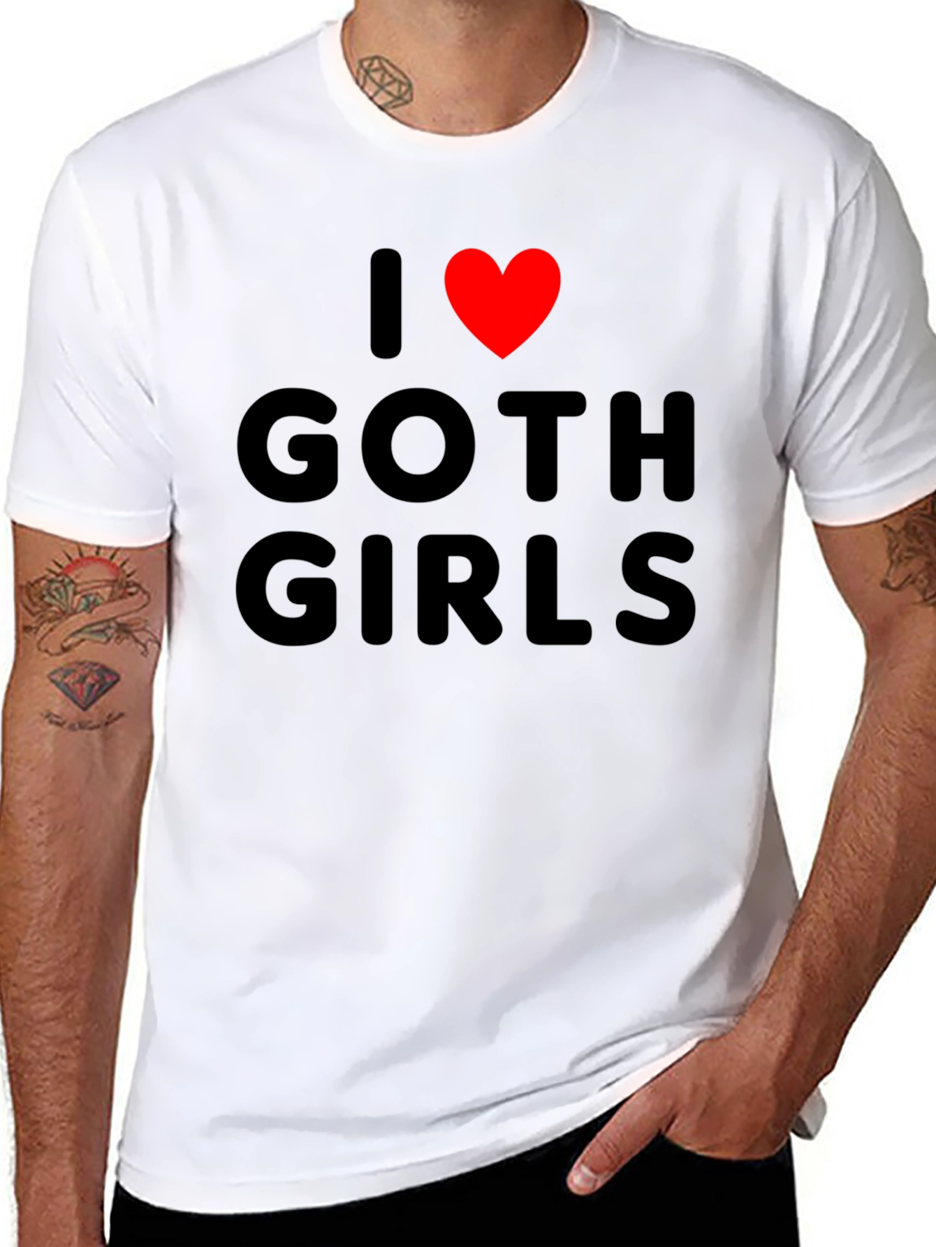 I Love Goth Girls Black Graphic Tee