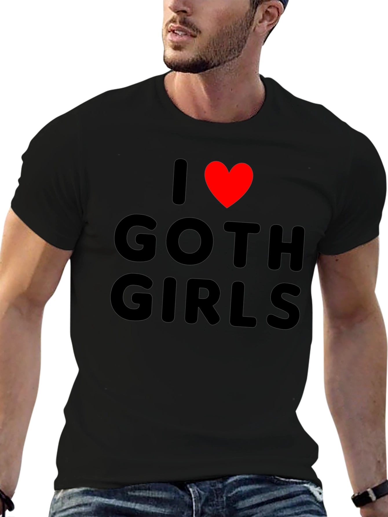 I Love Goth Girls Black Graphic Tee