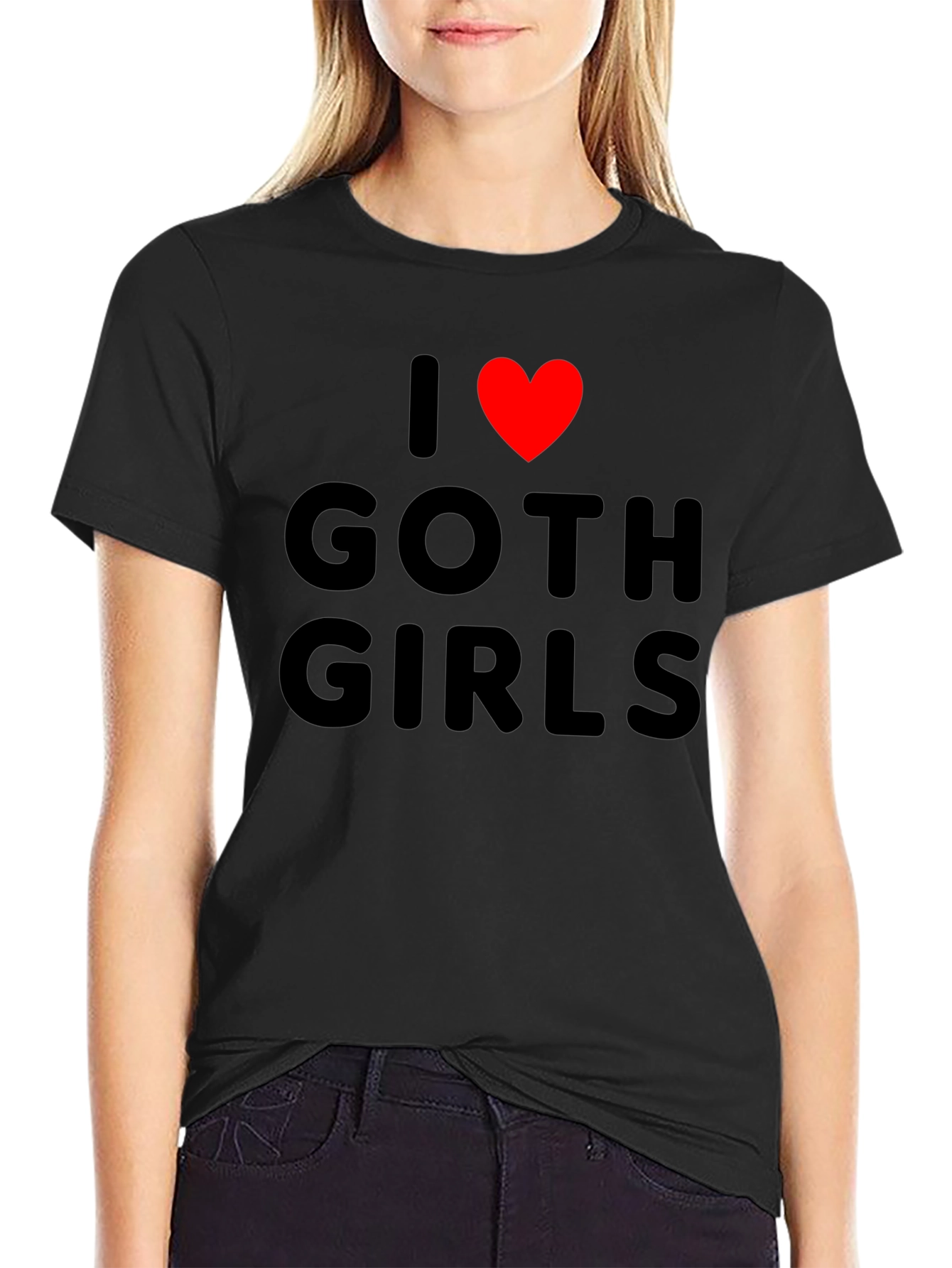 I Love Goth Girls Black Graphic Tee