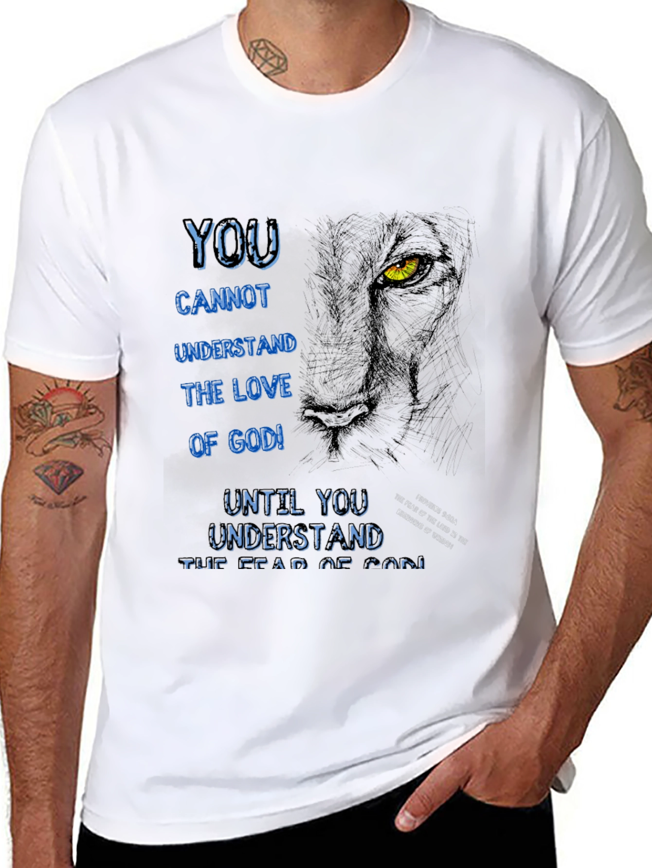Lion & Scripture Graphic T-Shirt - Christian Apparel