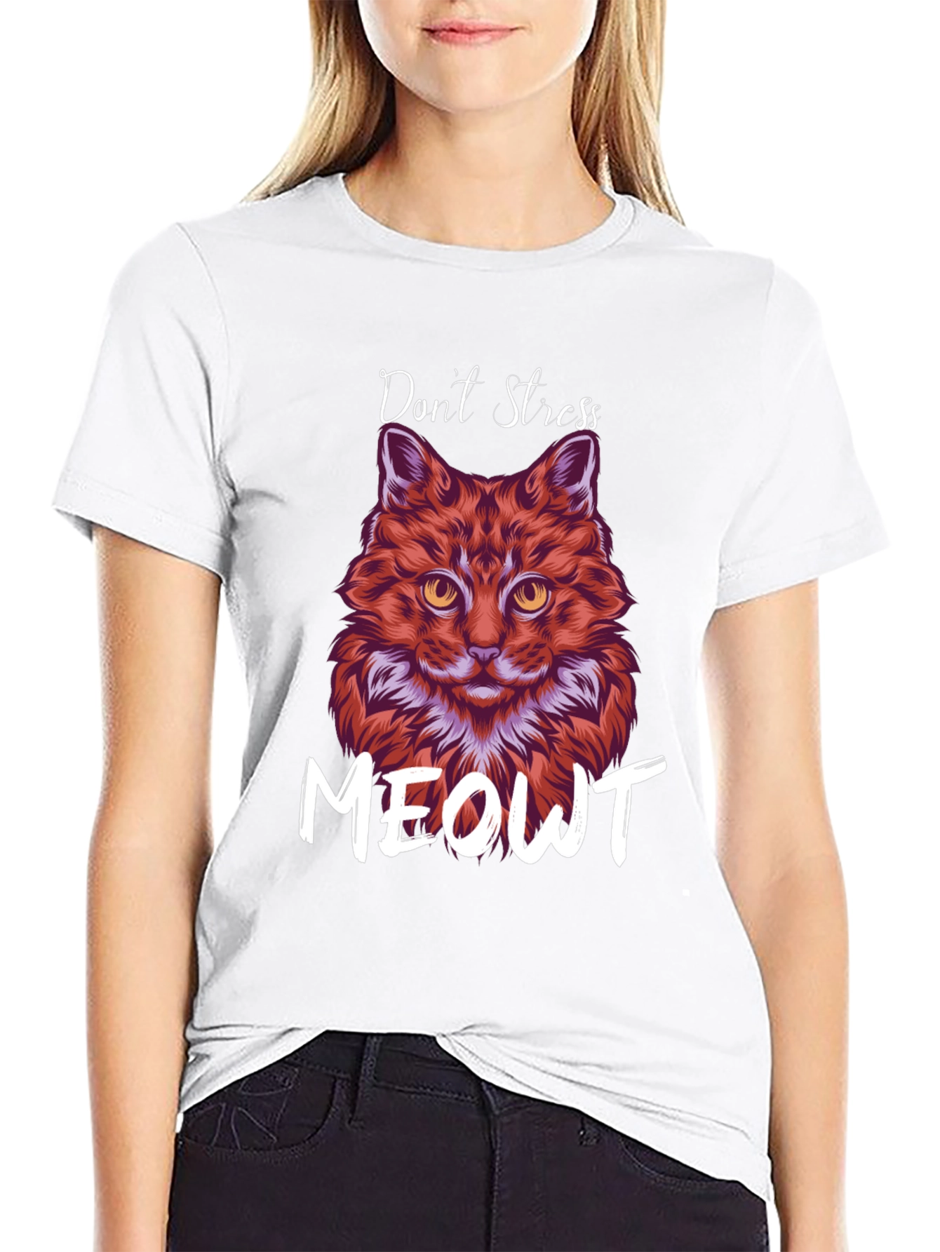 Dont Stress Meowt Funny Cat Graphic T-Shirt