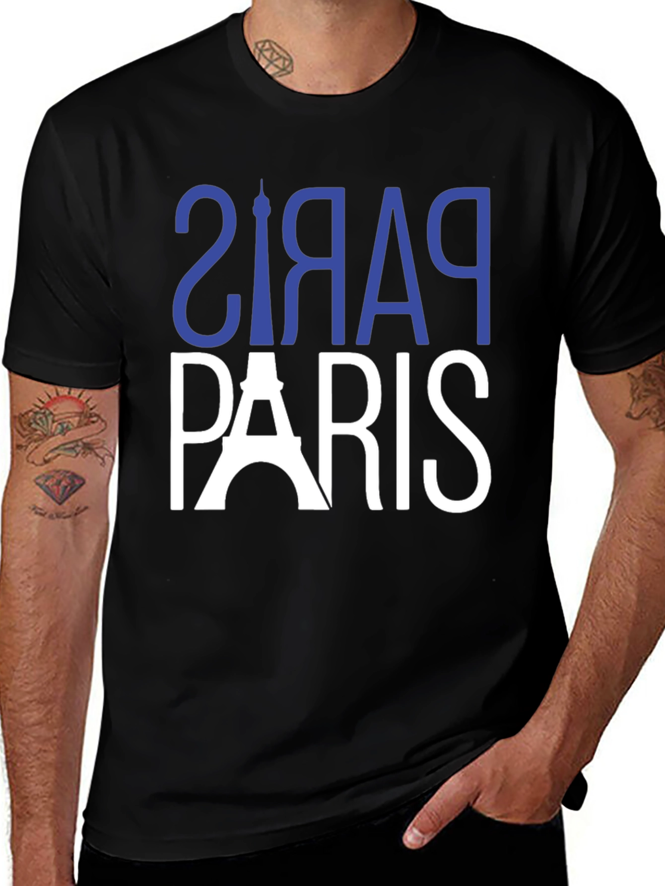 Paris Graphic Tee - Black Cotton T-Shirt