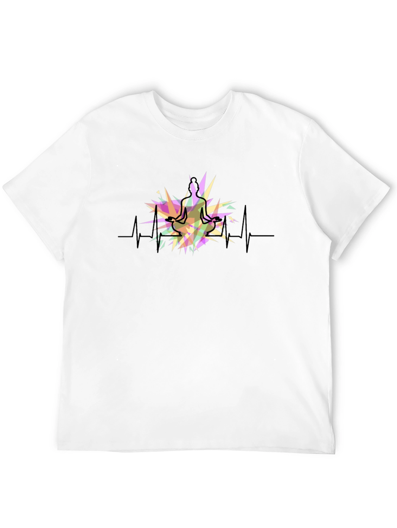 Yoga Heartbeat Graphic Black T-Shirt